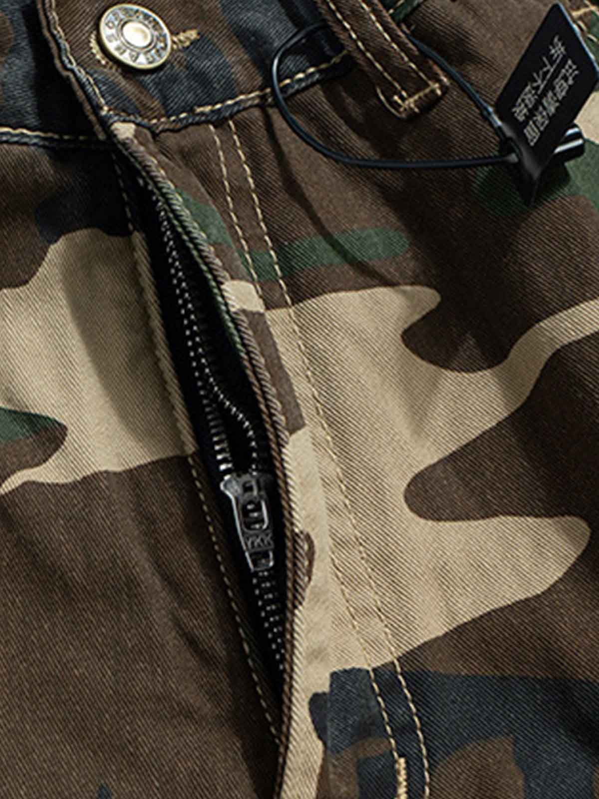 Layered Camouflage Multi-Pocket Cargo Jorts - Image 8