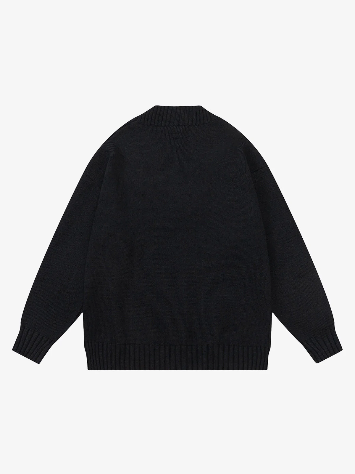 Layered Double V-Neck Ribbed Knit Cardigan - Image 4