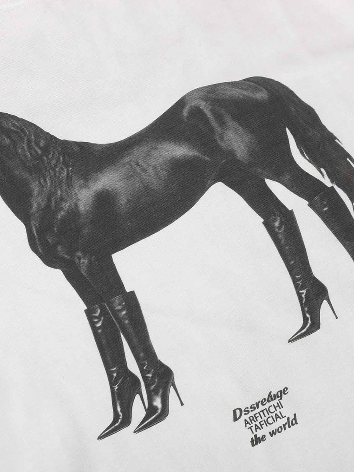 Layered Leopard Horse Graphic Long Sleeve T-Shirt - Image 6