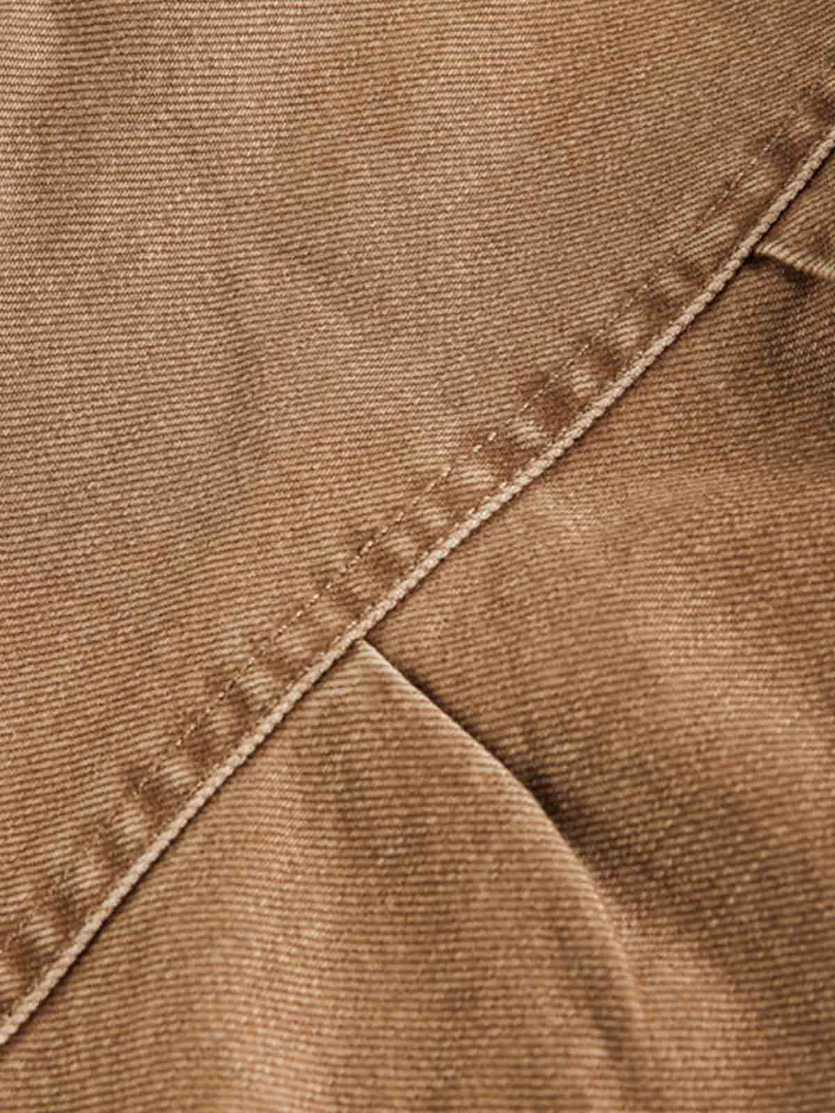 Leather Contrast Fold-Over Collar Multi Pocket Jacket - Image 9