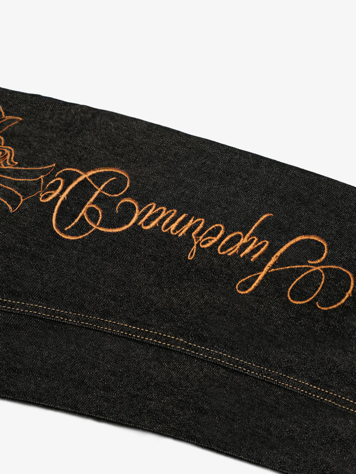 Leopard Patch Embroidered Curved-Leg Jeans - Image 3