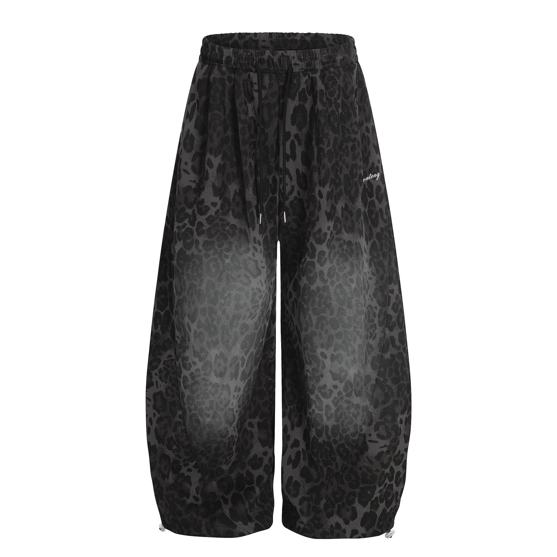 Leopard Print Adjustable Hem Barrel Pants - Image 11
