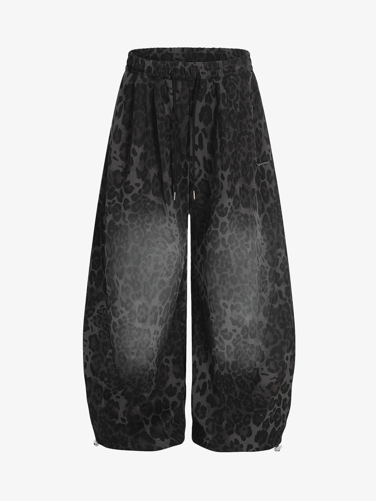 Leopard Print Adjustable Hem Barrel Pants - Image 2