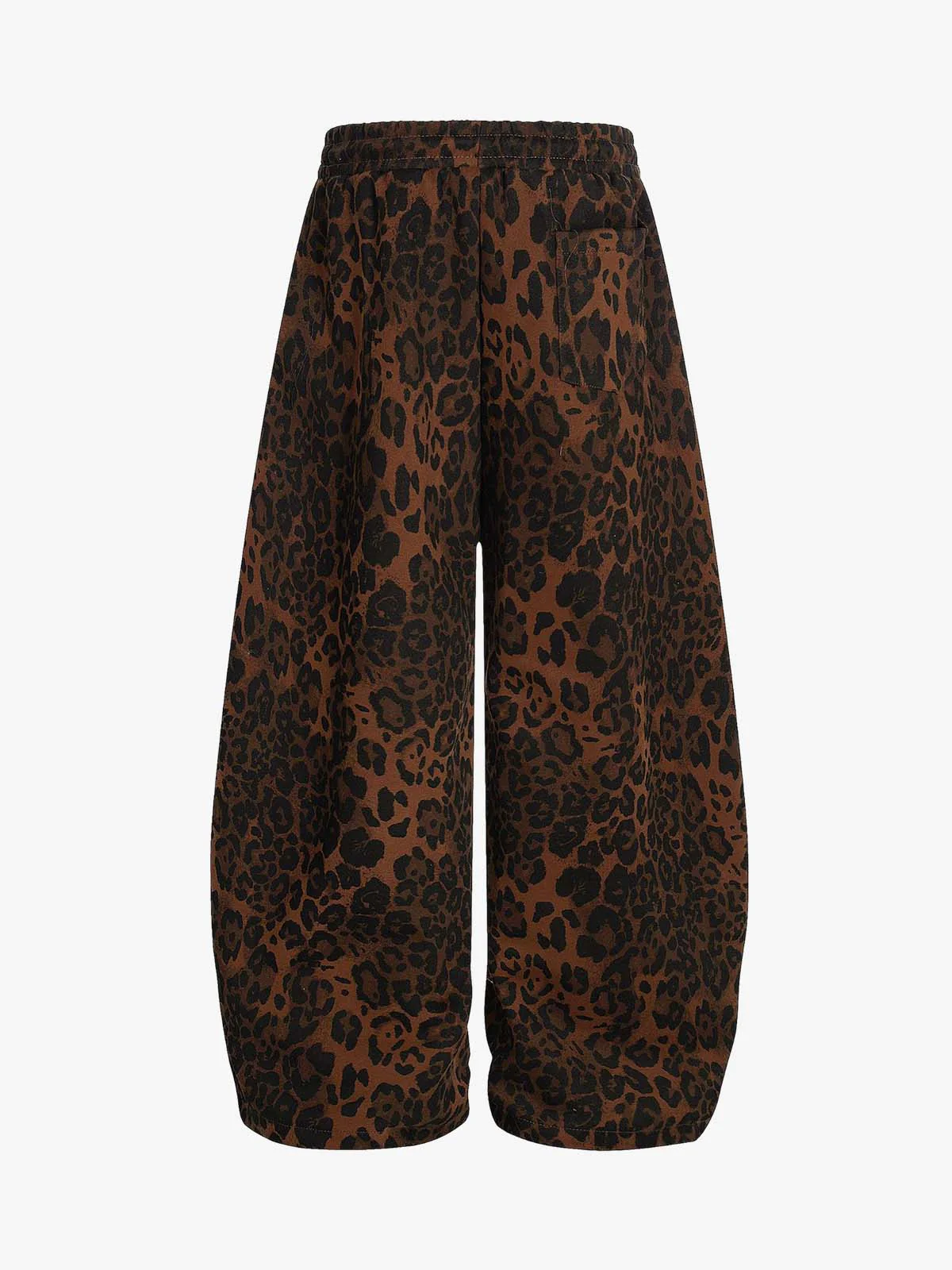 Leopard Print Adjustable Hem Barrel Pants - Image 3