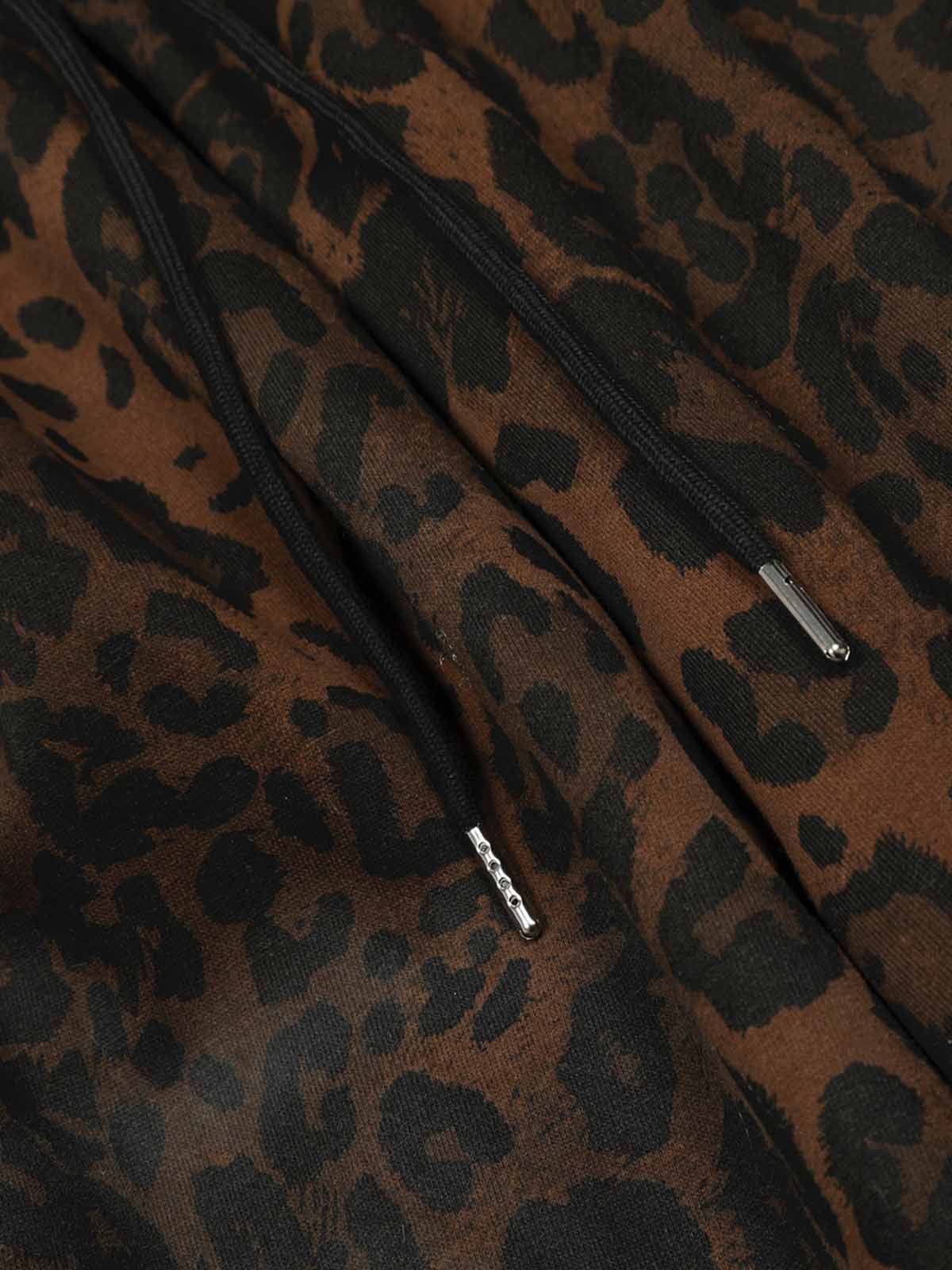 Leopard Print Adjustable Hem Barrel Pants - Image 5