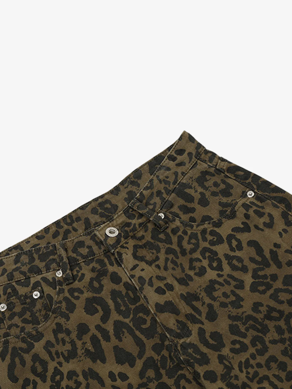 Leopard Print Cotton Wide Leg Jorts - Image 4