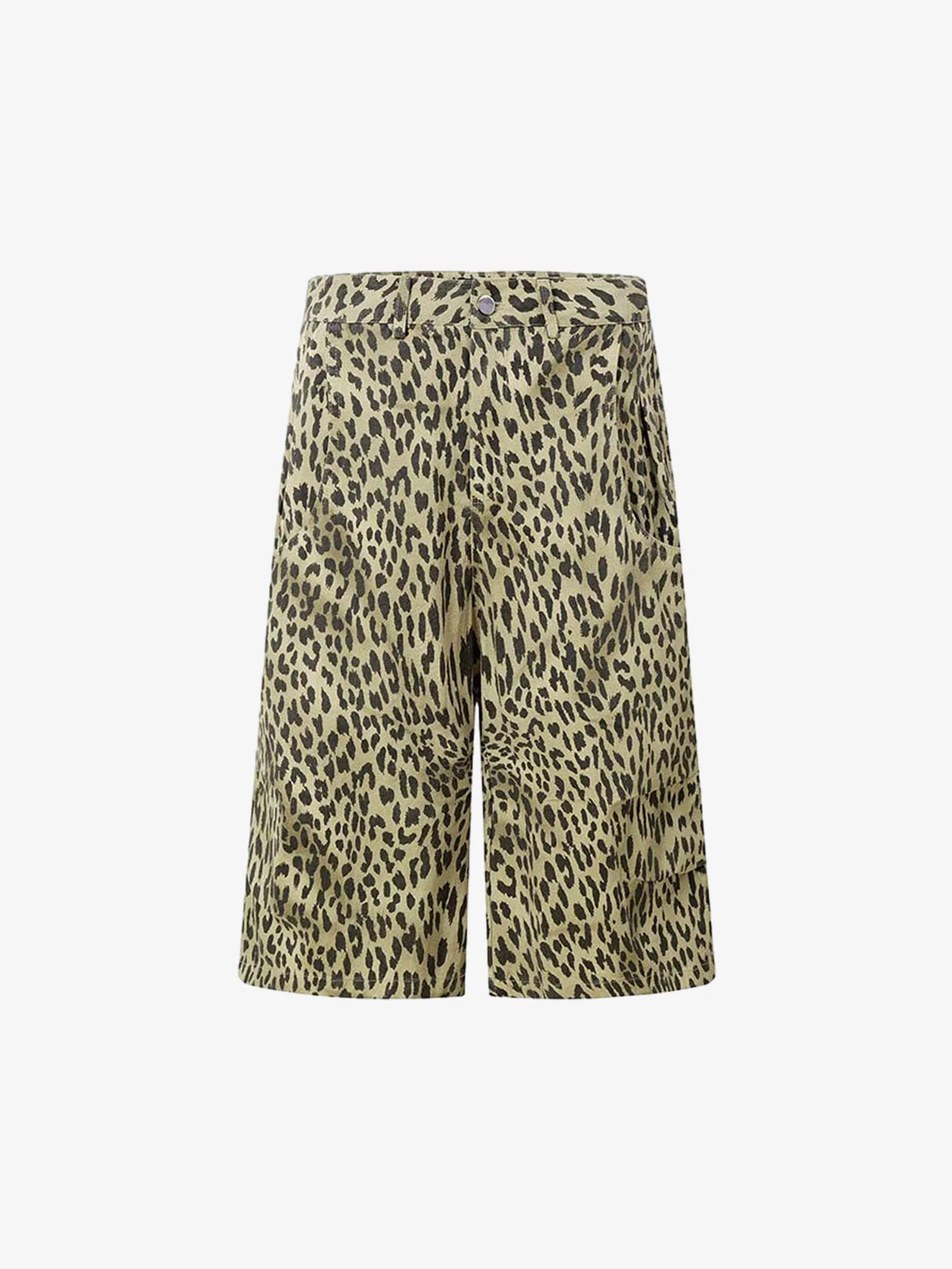 Leopard Print Wide Leg Jorts - Image 2