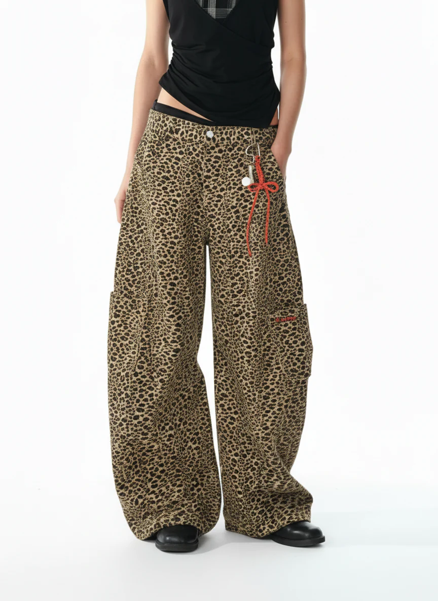 Cheetah Print Barrel Pants - 2416