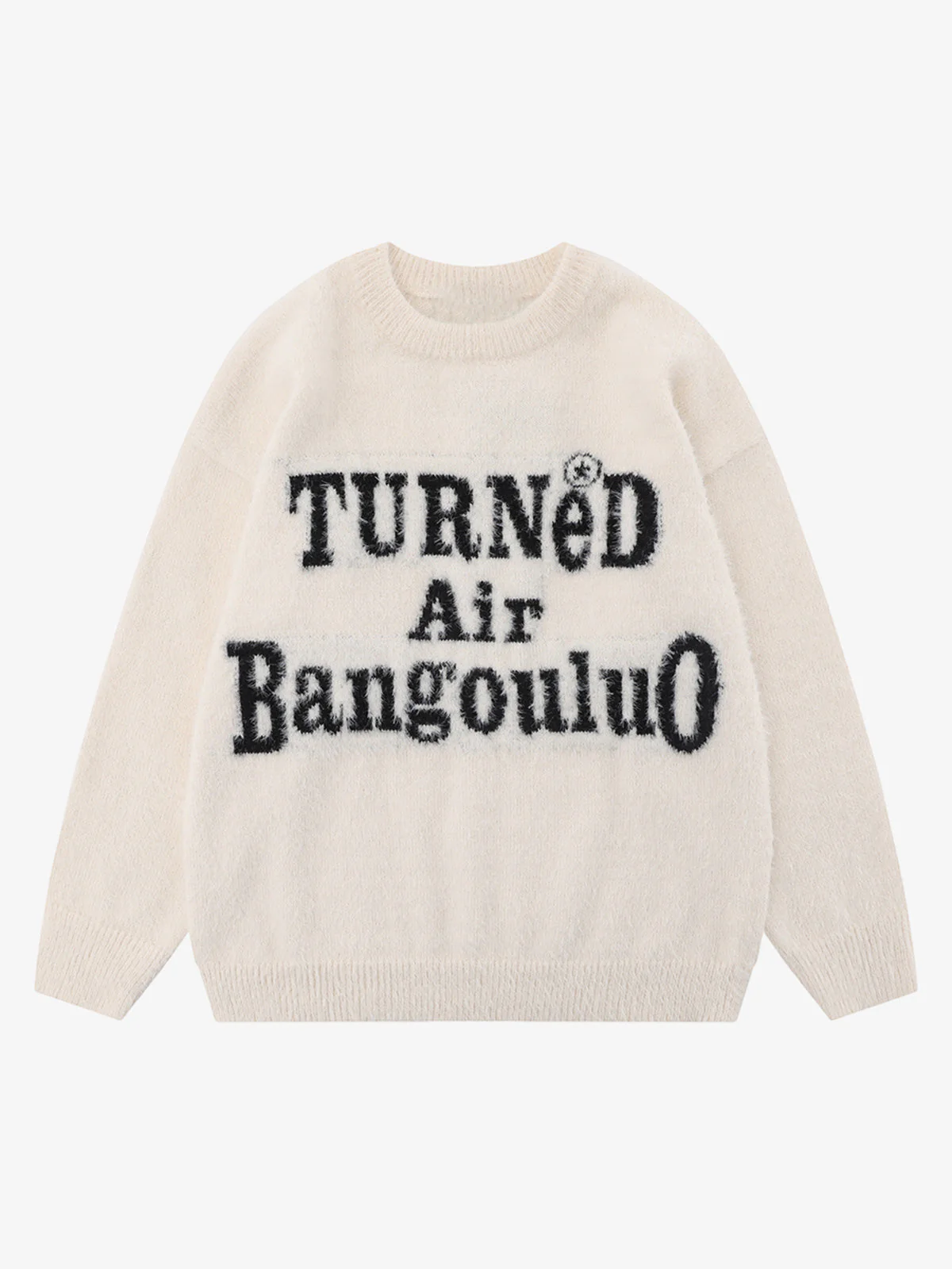 Letter Embroidery Round Neck Casual Sweater - Image 6