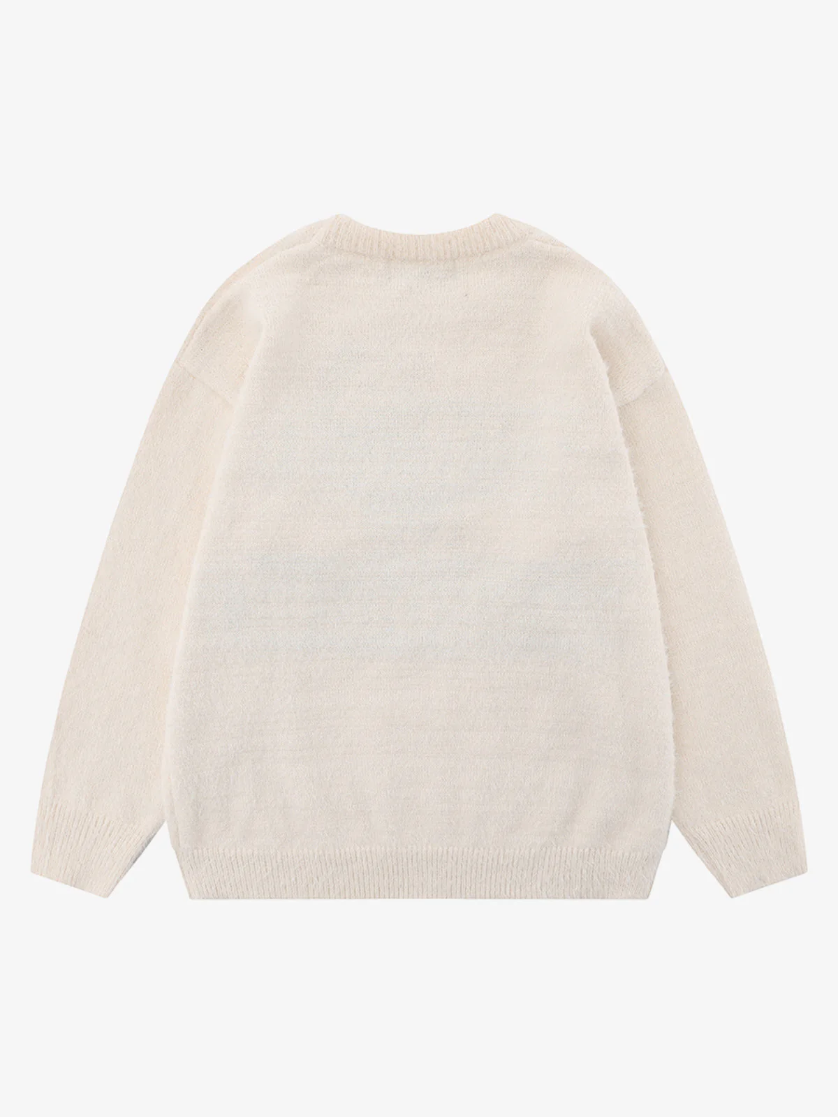 Letter Embroidery Round Neck Casual Sweater - Image 7