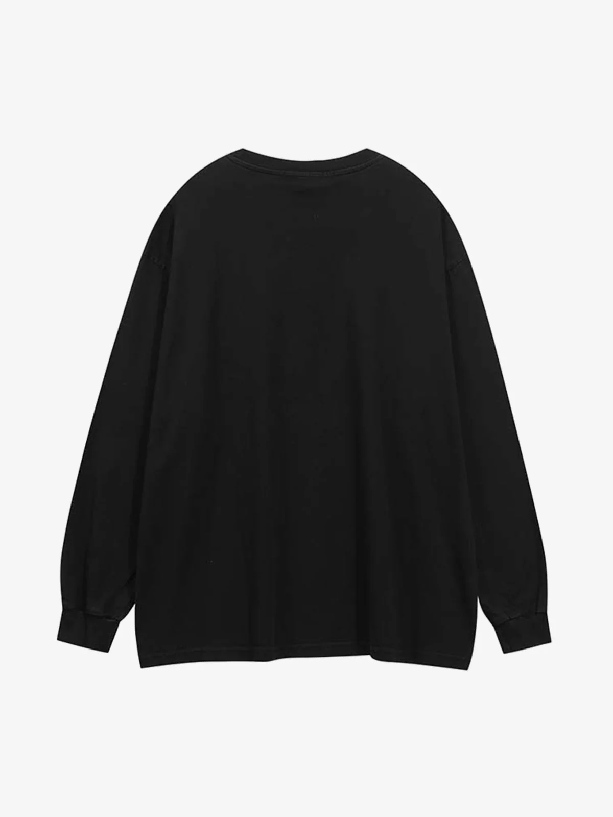 Letter Printed Washed Distressed Gradient Long Sleeve T-Shirt - Image 2