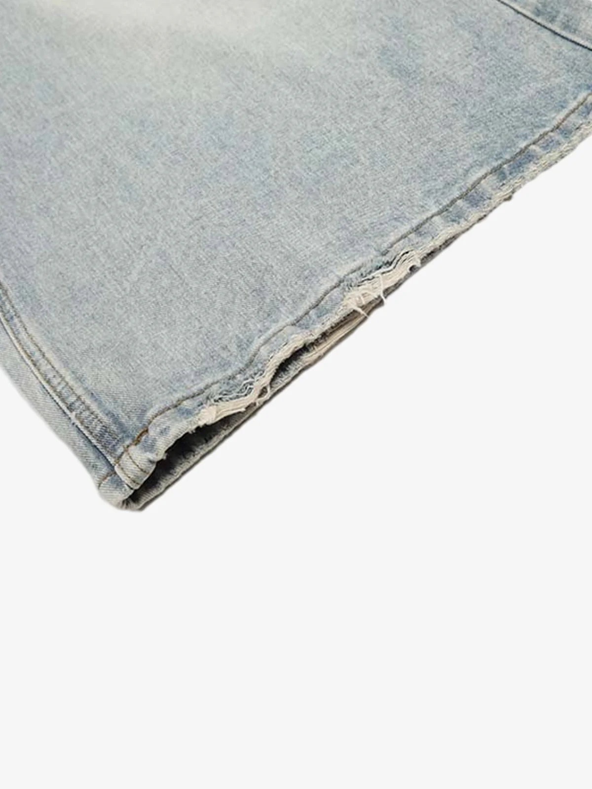 Light Wash Loose Fit Denim Jorts - Image 7