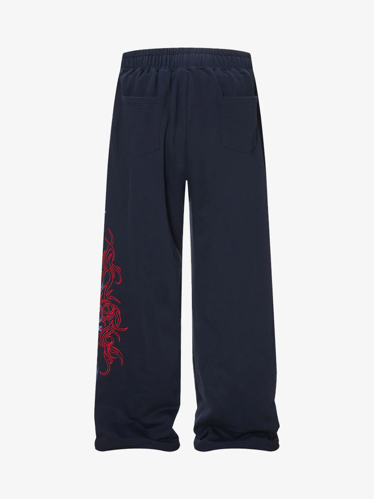 Line-Embroidered Printed Relaxed-Fit Casual Sweatpants - Image 5