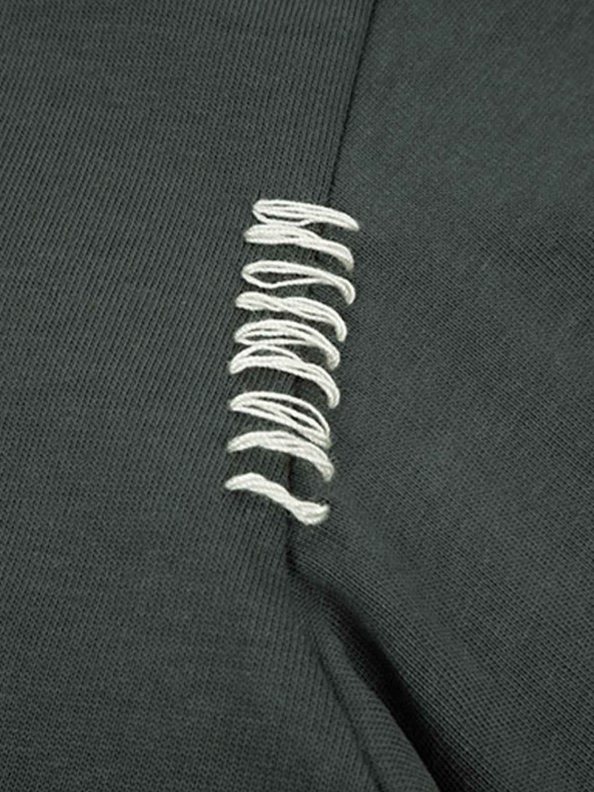 Minimal Exposed Stitch Design T-Shirt - Image 4