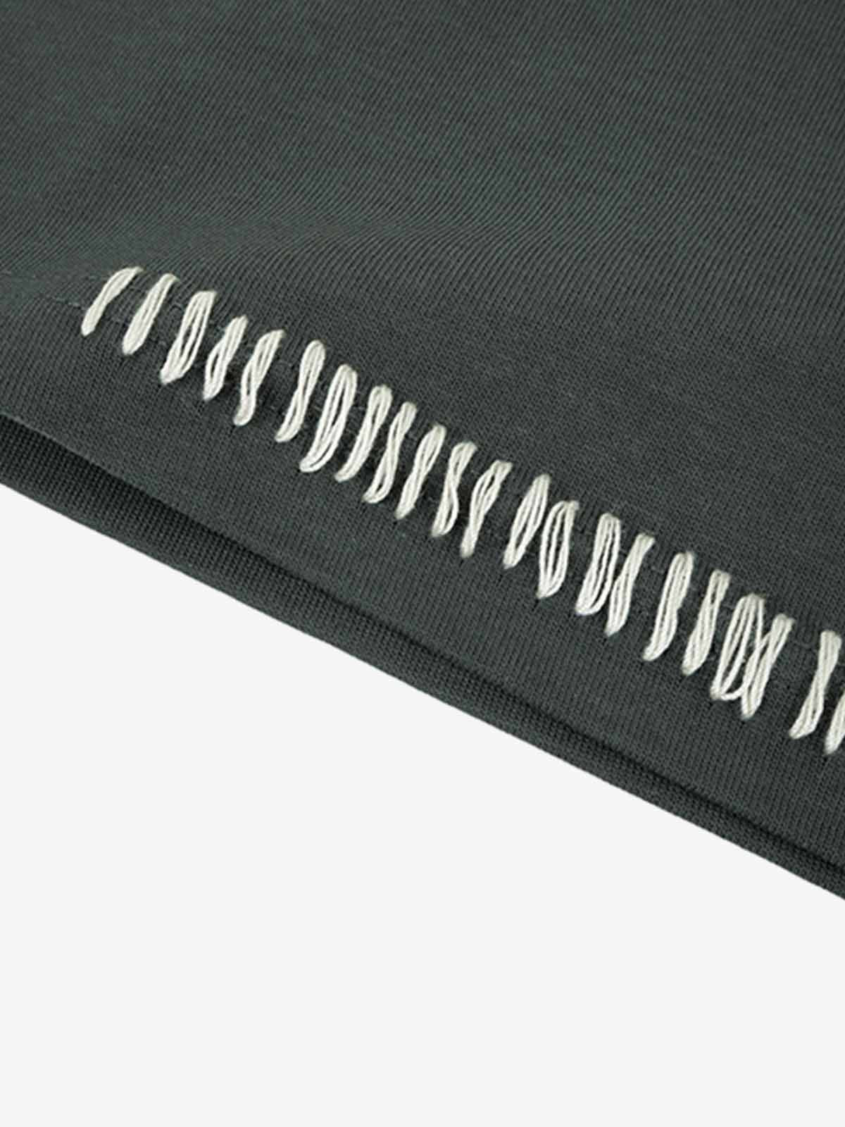 Minimal Exposed Stitch Design T-Shirt - Image 5