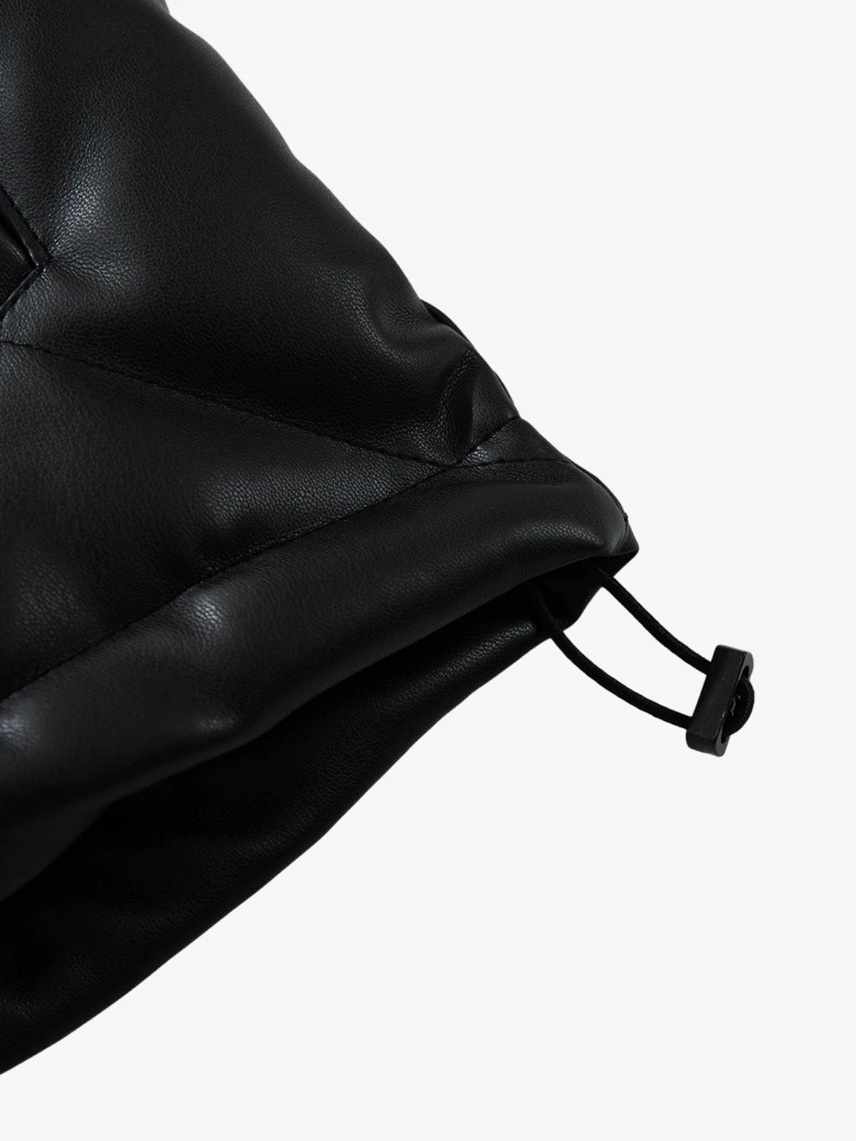 Minimalist Faux Leather Stand Collar Puffer Vest - Image 16