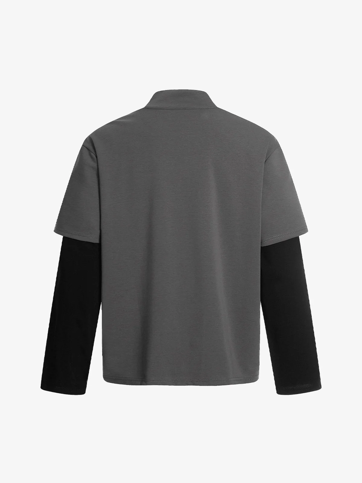 Mock Neck Layered Long Sleeve T Shirt - Image 2