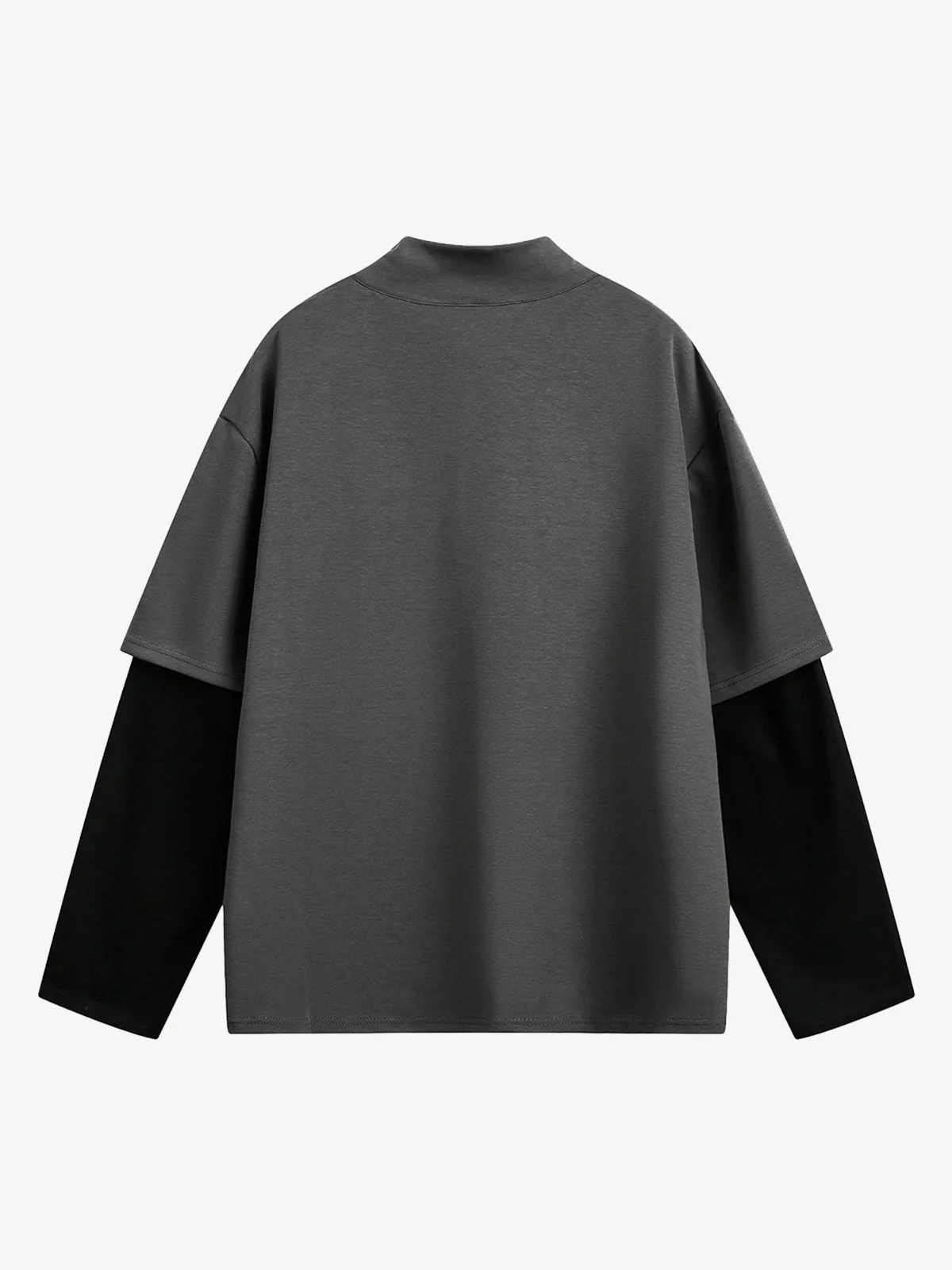 Mock Neck Layered Long Sleeve T Shirt - Image 4