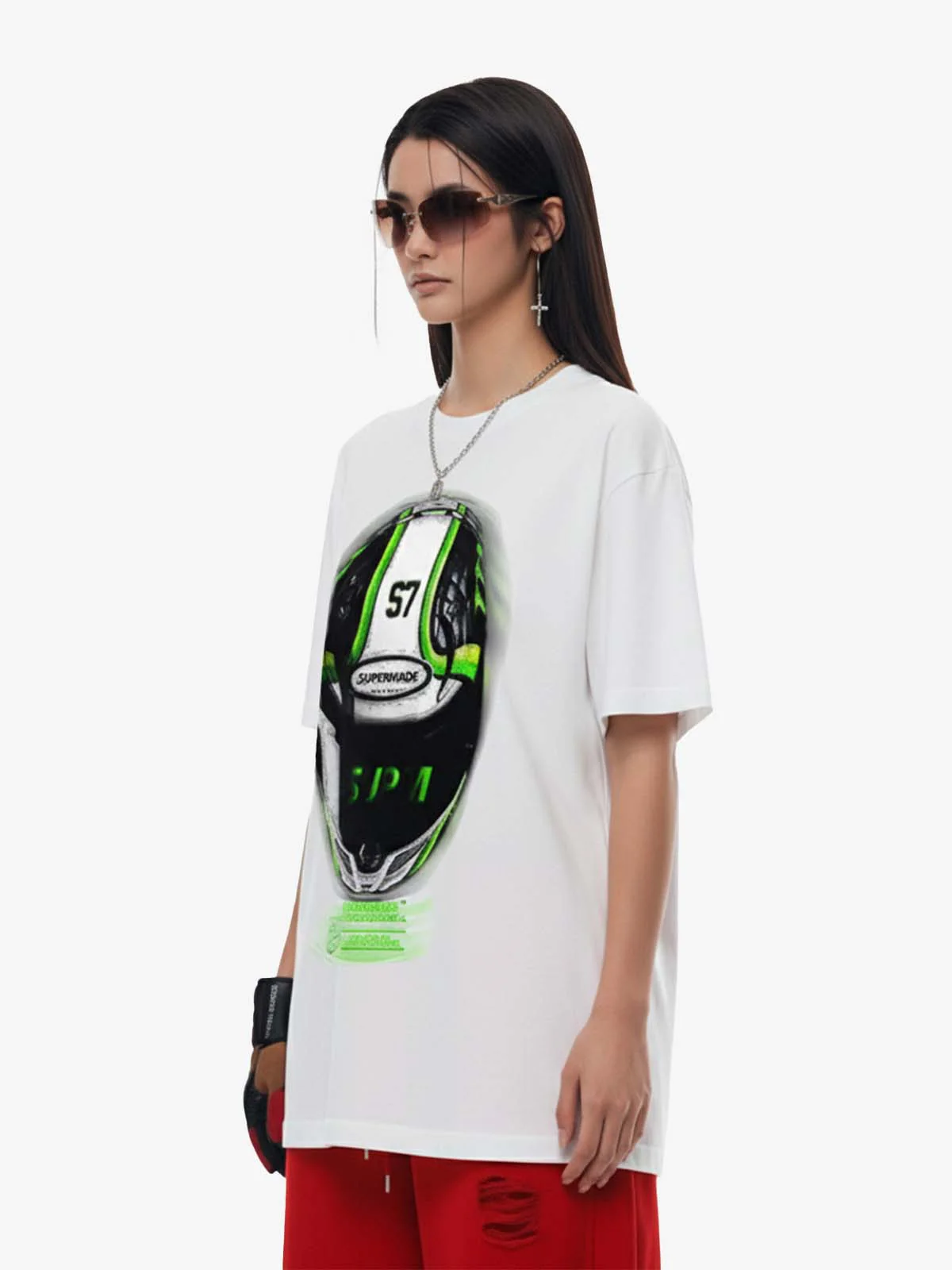 Motorcycle Helmet Graphic T-Shirt - Image 3