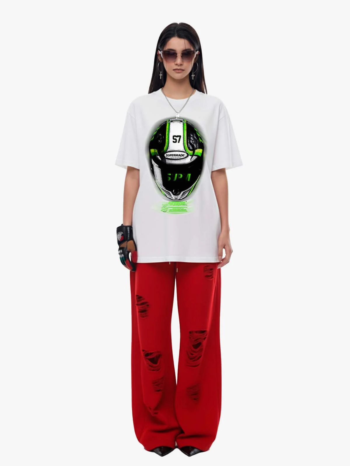 Motorcycle Helmet Graphic T-Shirt - Image 4