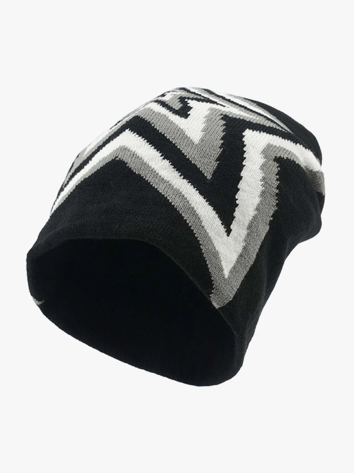 Multiclolor Star Pattern Knit Beanie Hat - Image 3