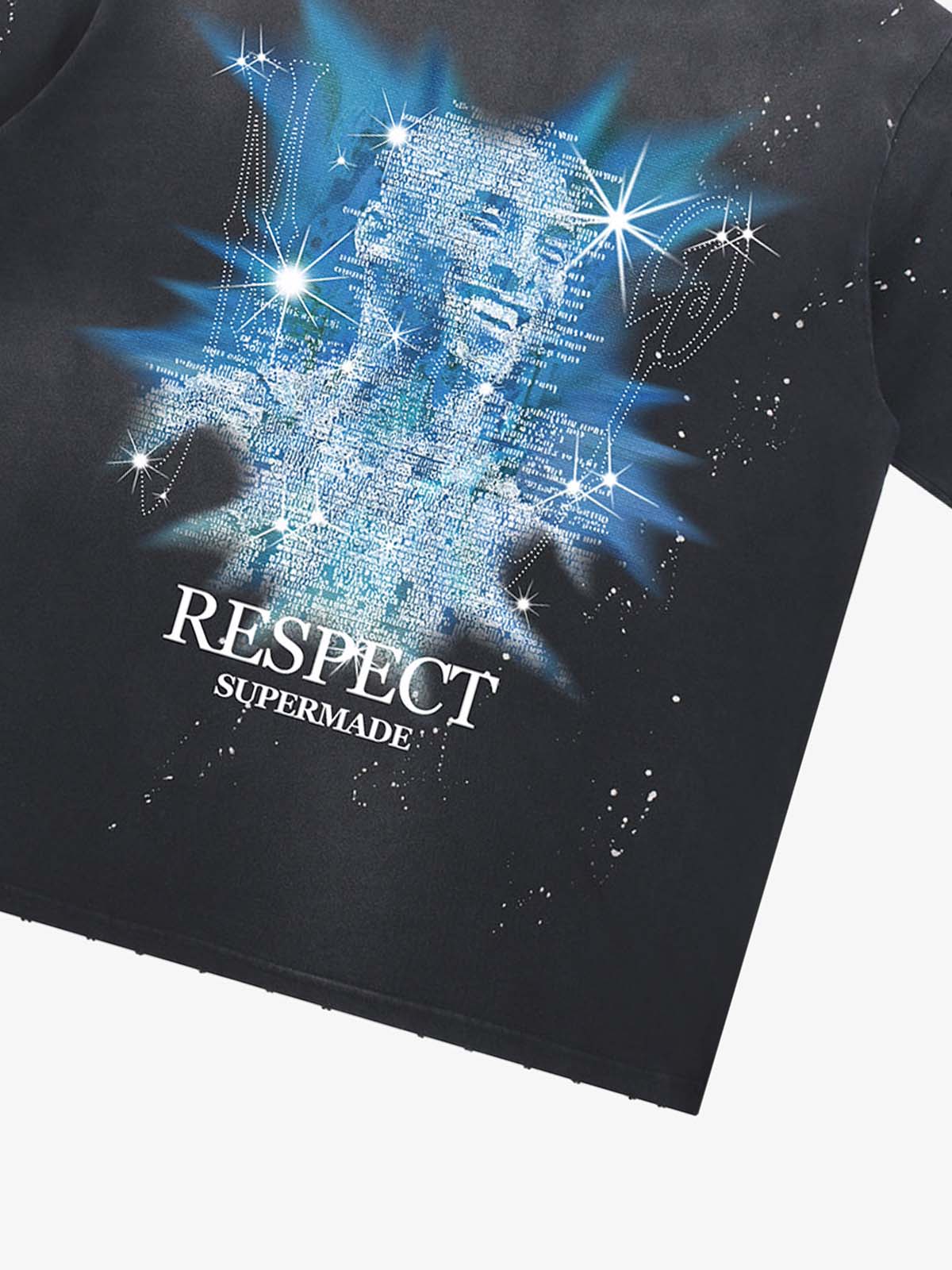 Nostalgic Starlight Basketball Legend Graphic Ink Splatter T-Shirt - Image 6