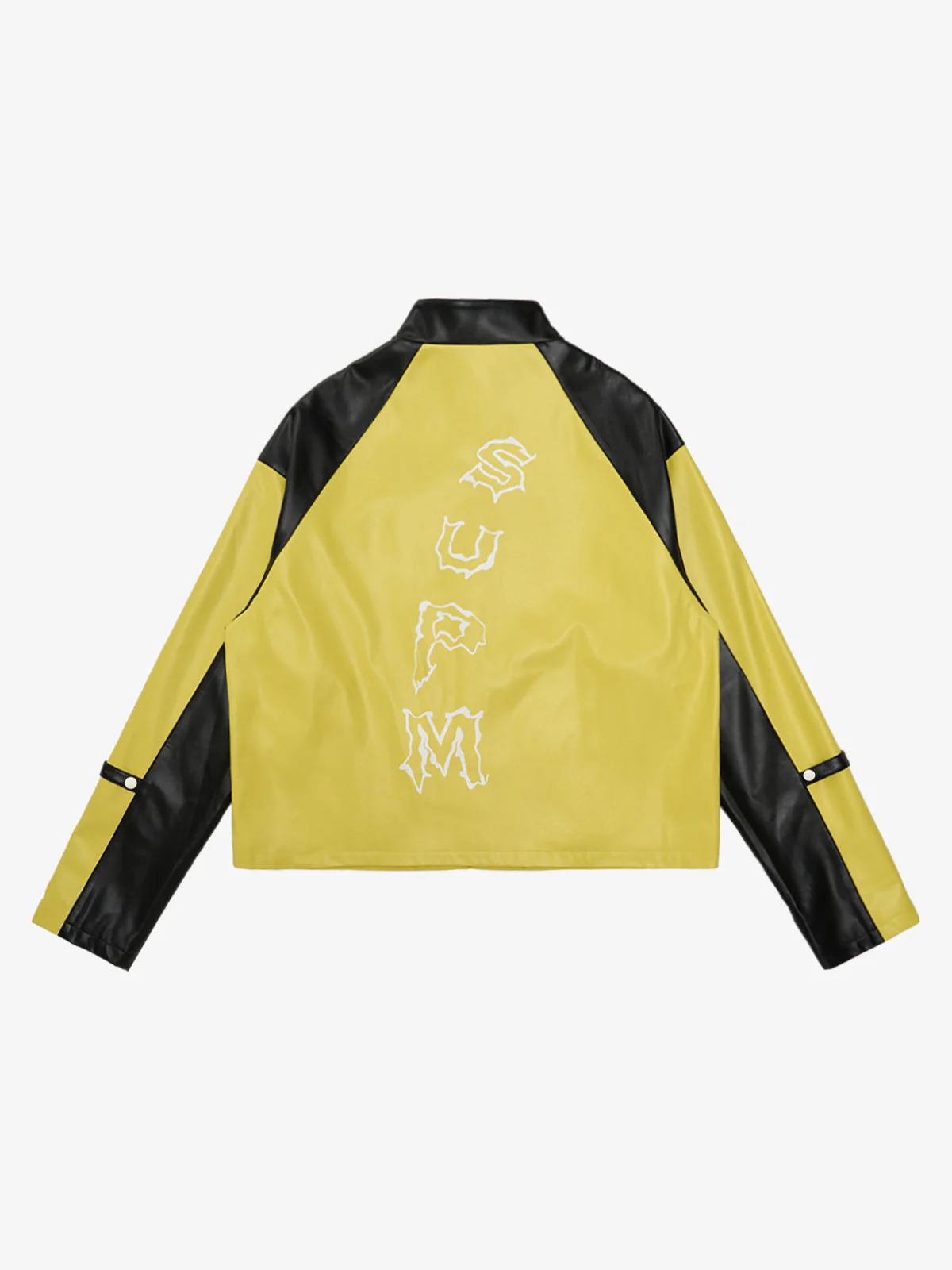 Original Contrast Color Leather Jacket - Image 10
