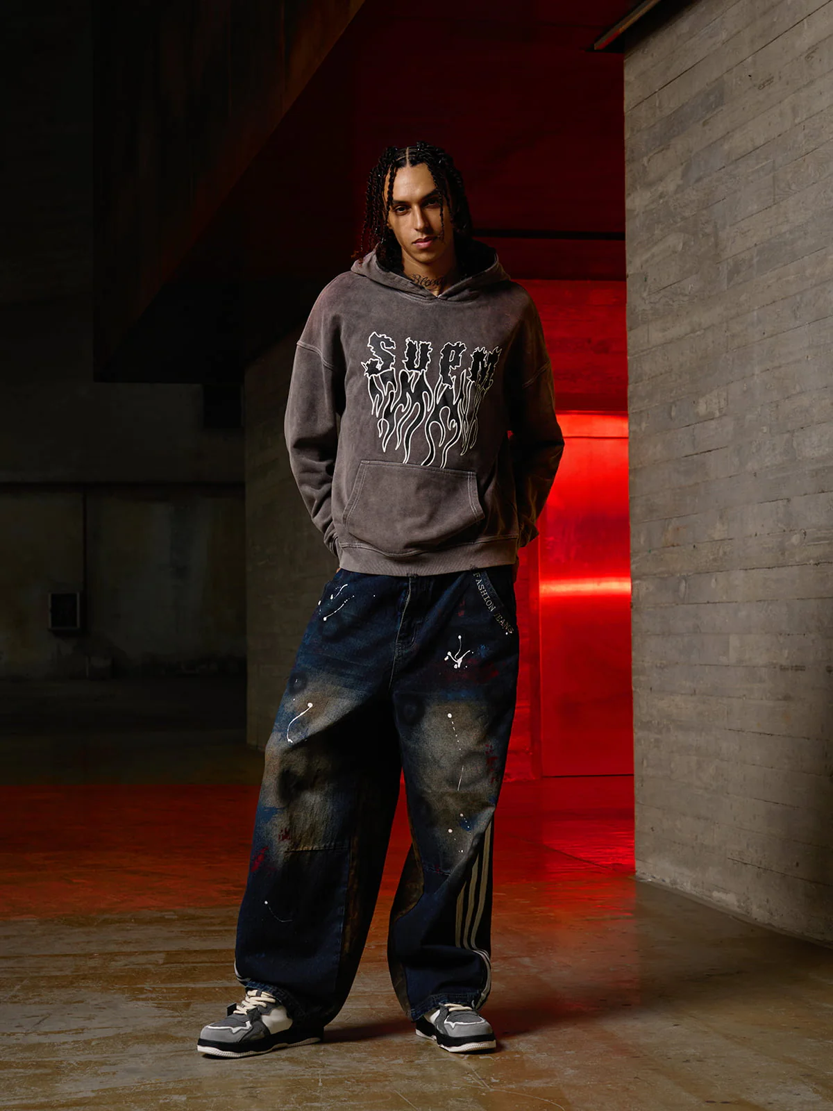 Original Distressed SPMD Graphic Cotton Hoodie - Image 5