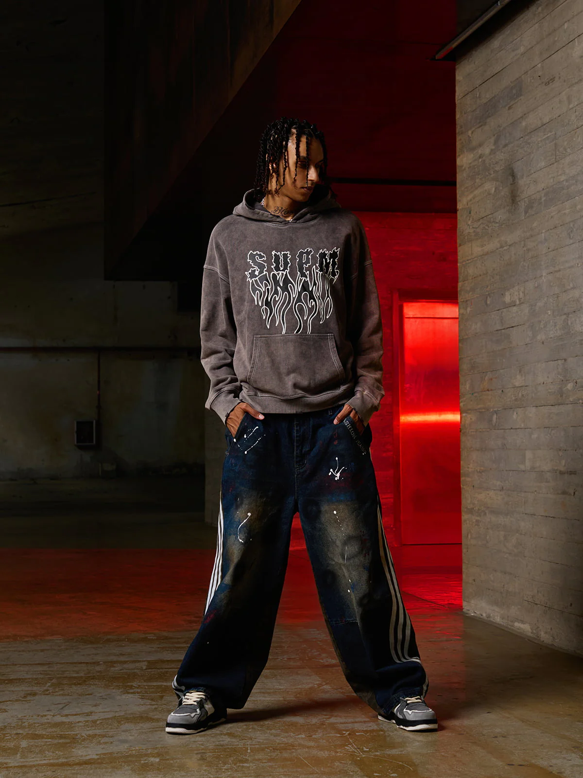 Original Distressed SPMD Graphic Cotton Hoodie - Image 6