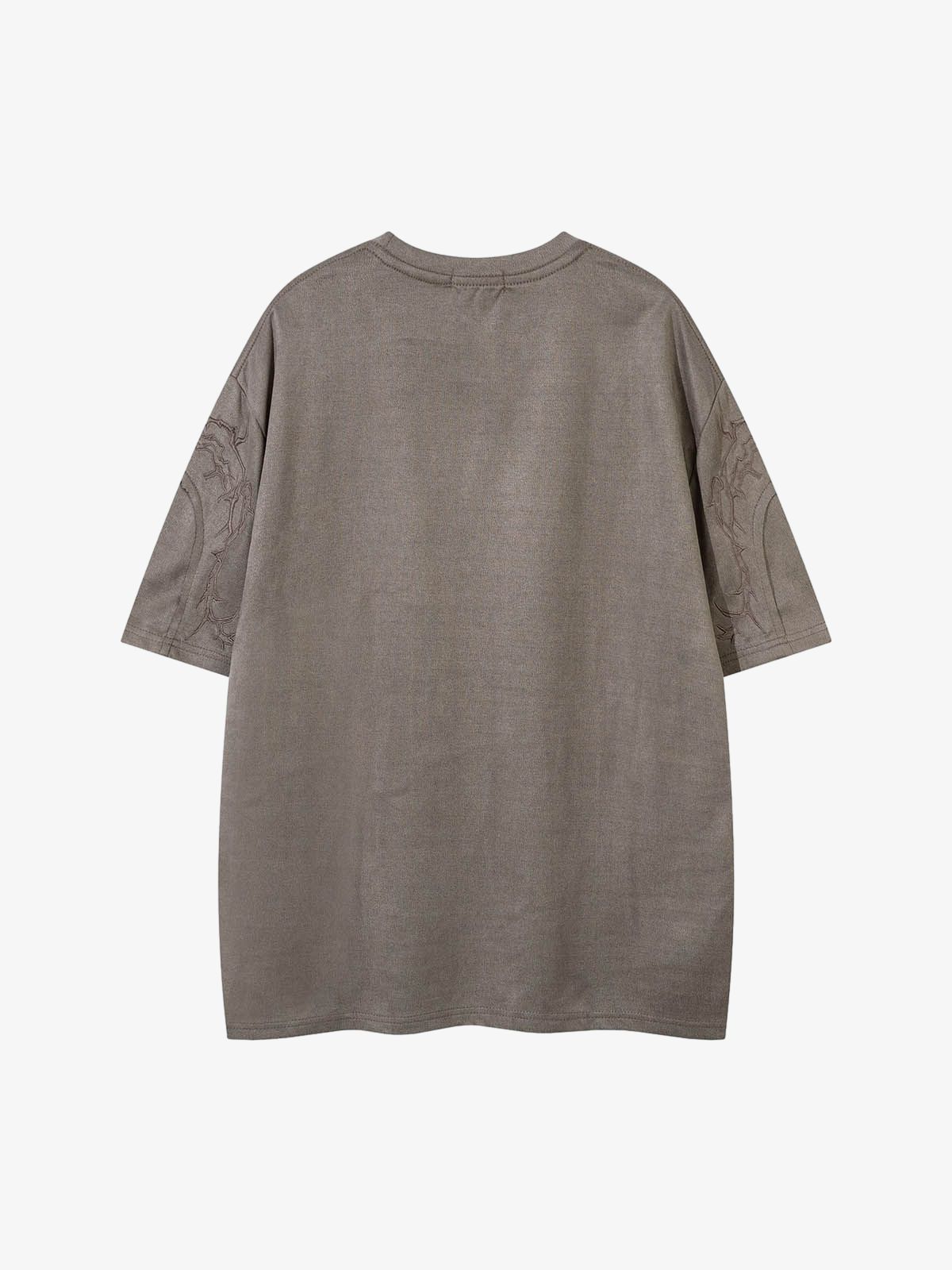Thorn Embroidery Suede T-Shirt - Image 6