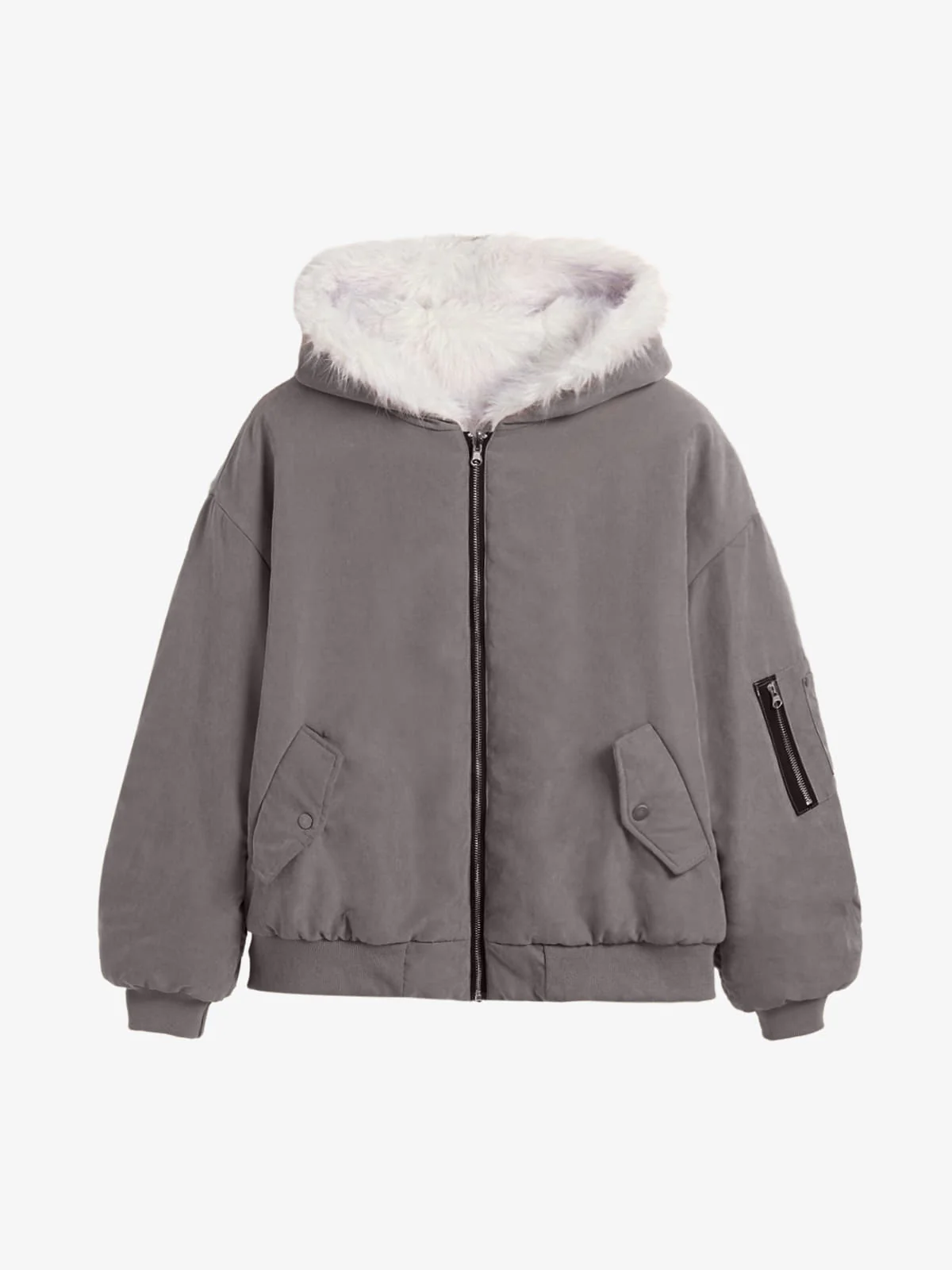 Oversized Reversible Fur Hooded Jacket - Image 2