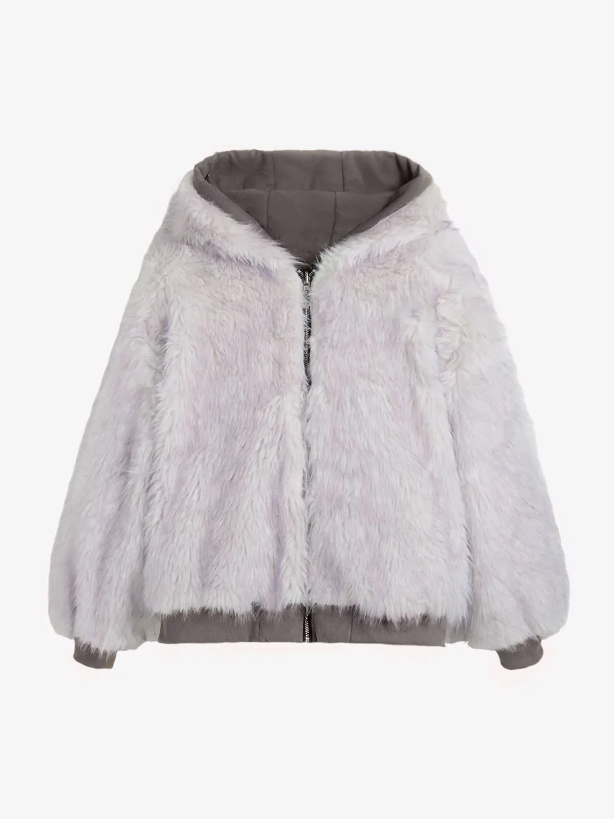 Oversized Reversible Fur Hooded Jacket - Image 7