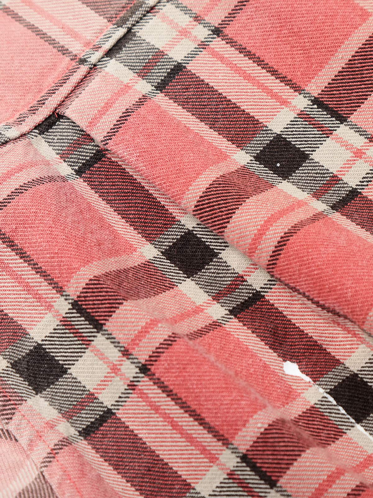Paint Splatter Plaid Frayed Hem Button Up Shirt - Image 6