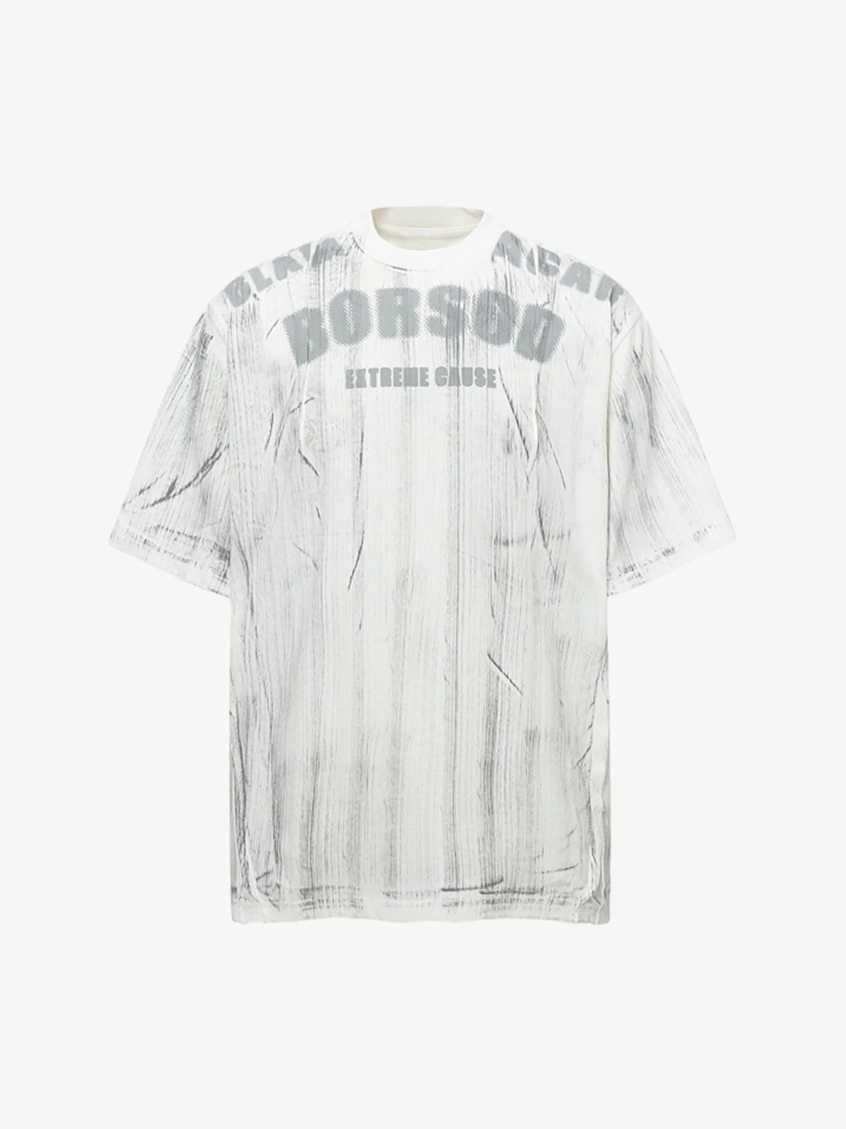 Painted Distressed Print Short-Sleeved T-Shirt - Image 2