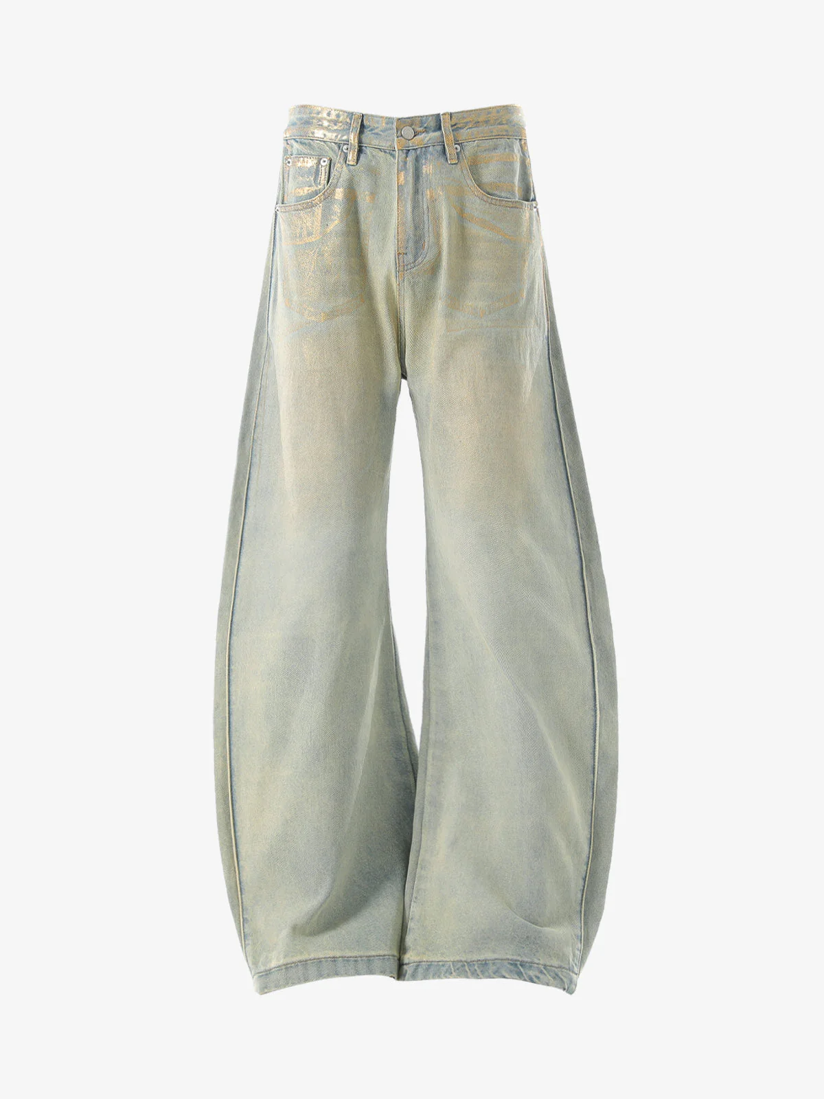 Painted Washed Old Machete Mopping Jeans