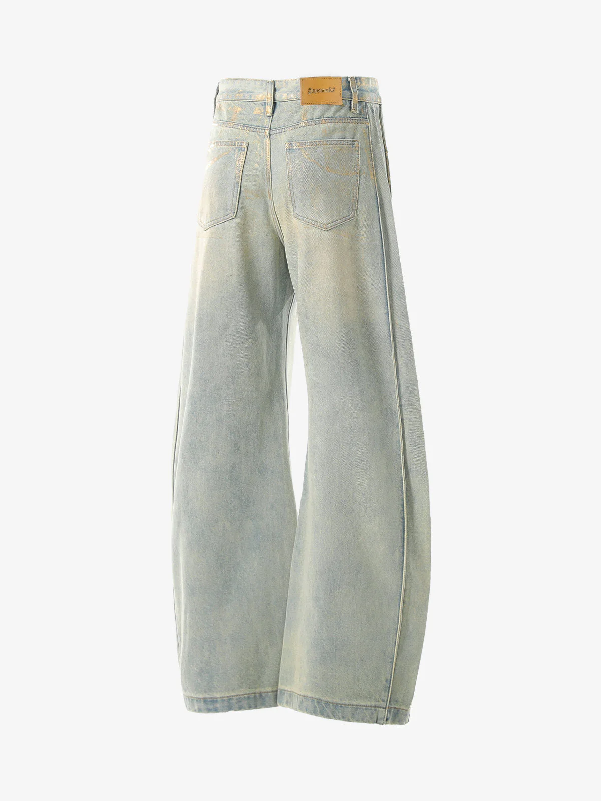 Painted Washed Old Machete Mopping Jeans - Image 3
