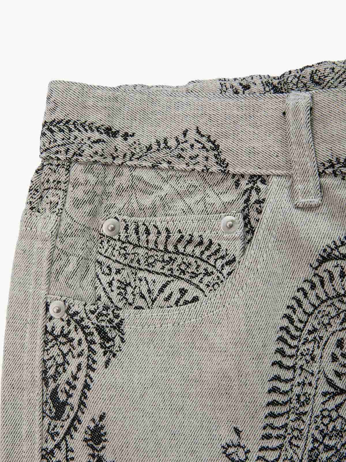 Paisley Jacquard Denim Jeans - Image 4