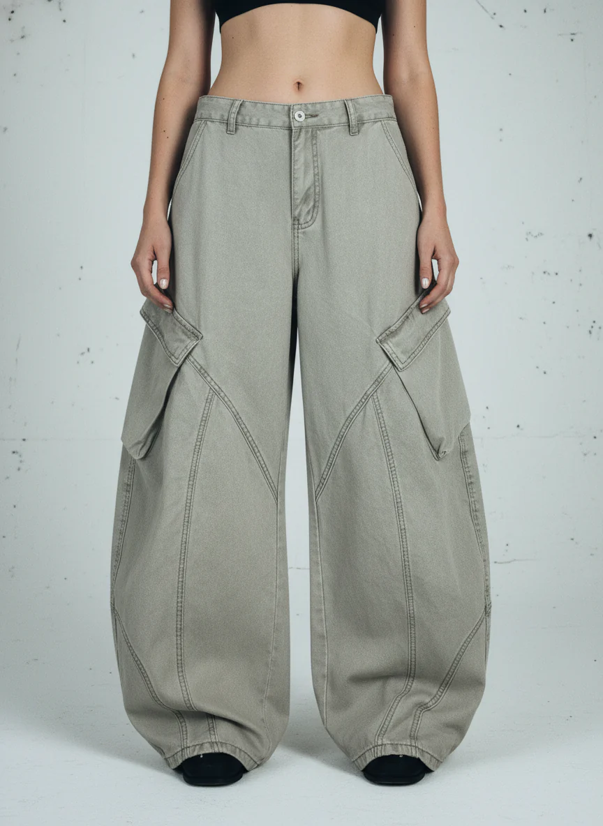 Patchwork Multi-Pocket Workwear Casual Machete Pants