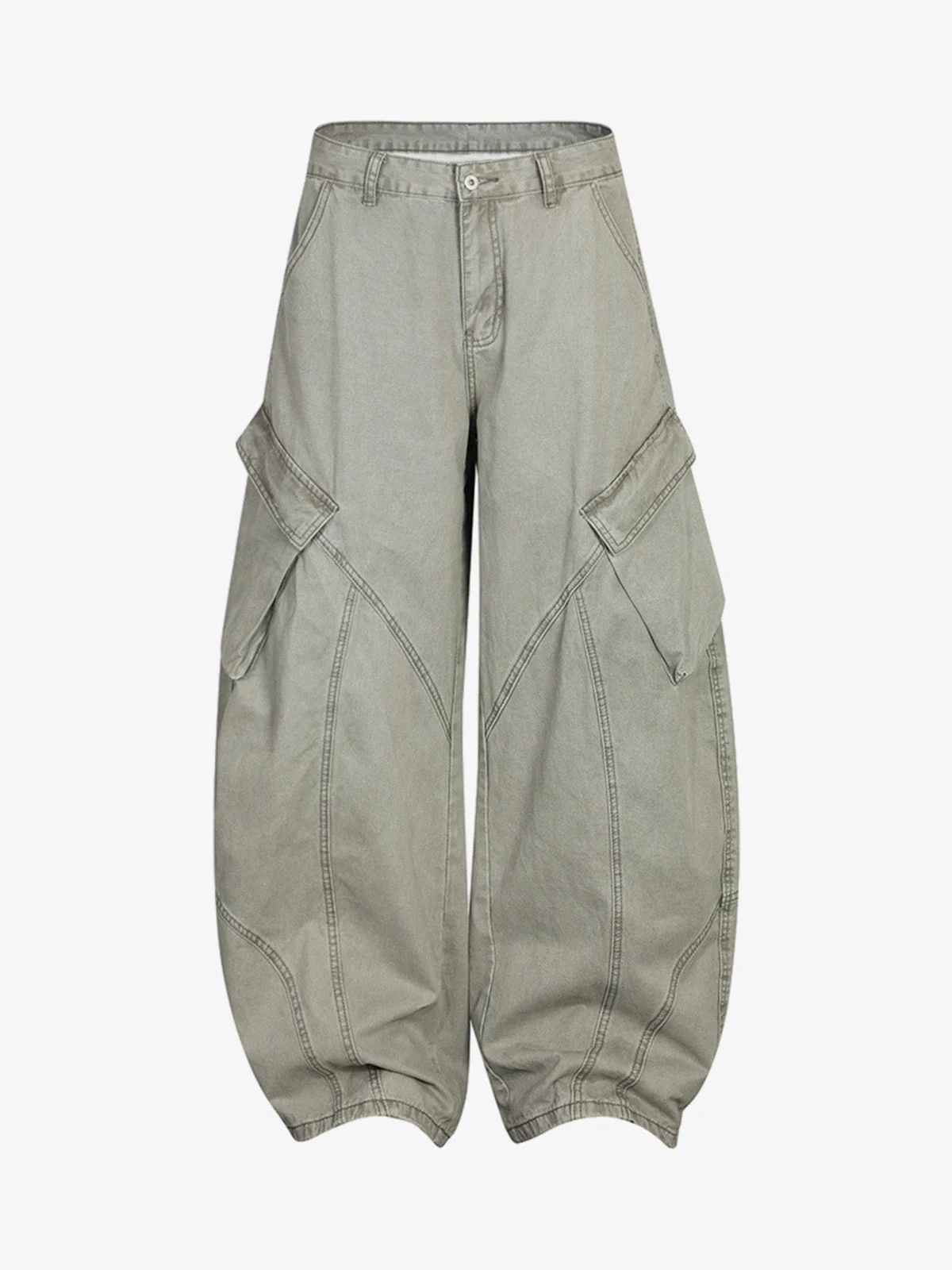 Patchwork Multi-Pocket Workwear Casual Machete Pants - Image 6