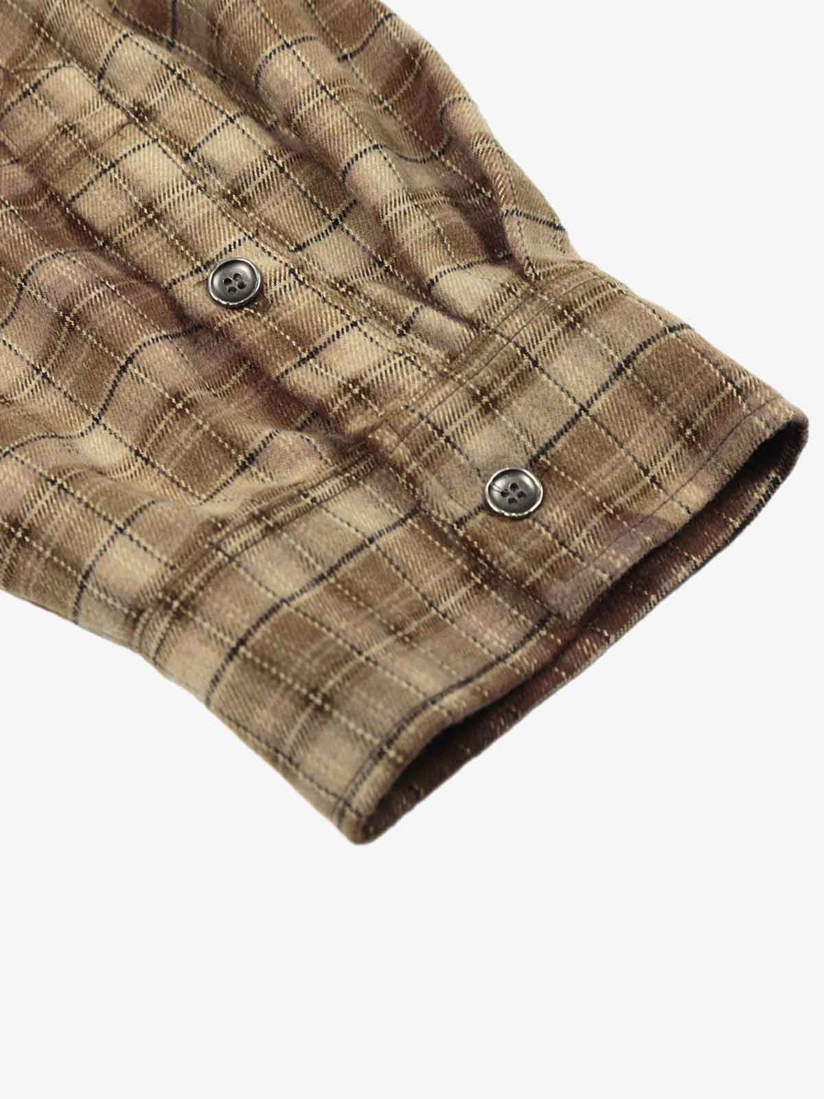 Patchwork Plaid Distressed Hem Shirt - Image 5