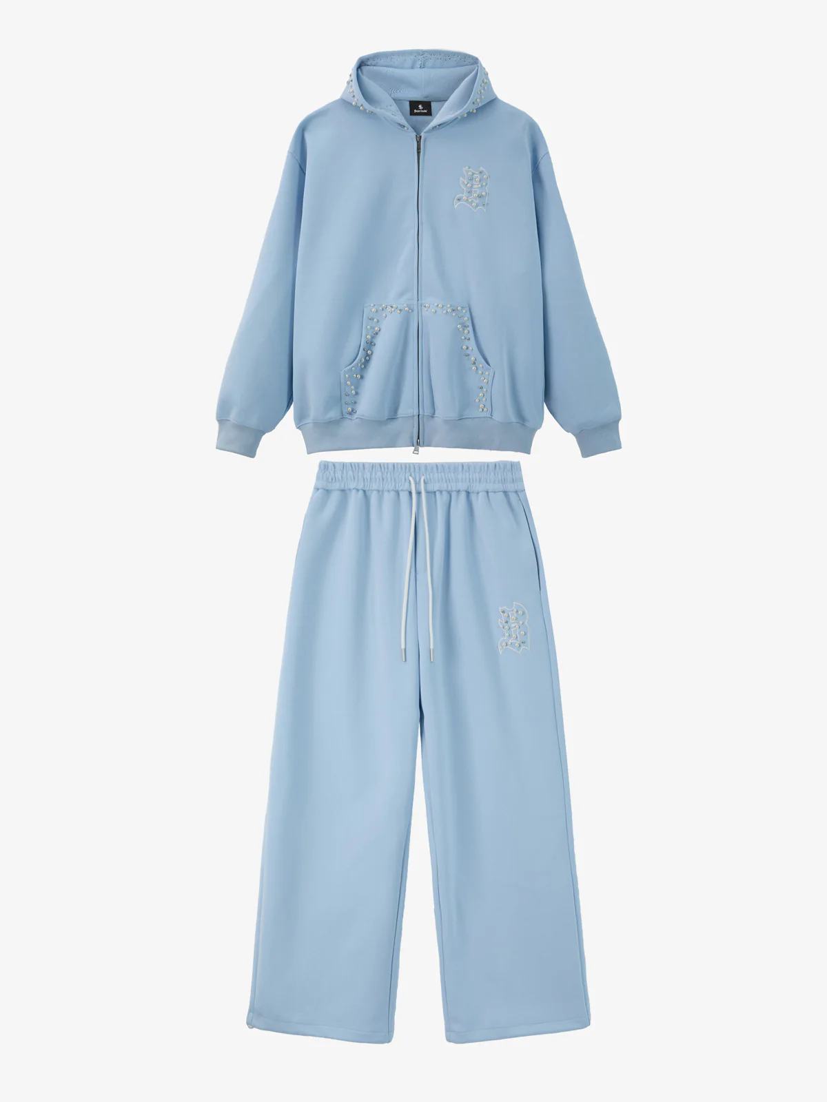 Supermade Pearl Embellished Zip Up Set - Image 2