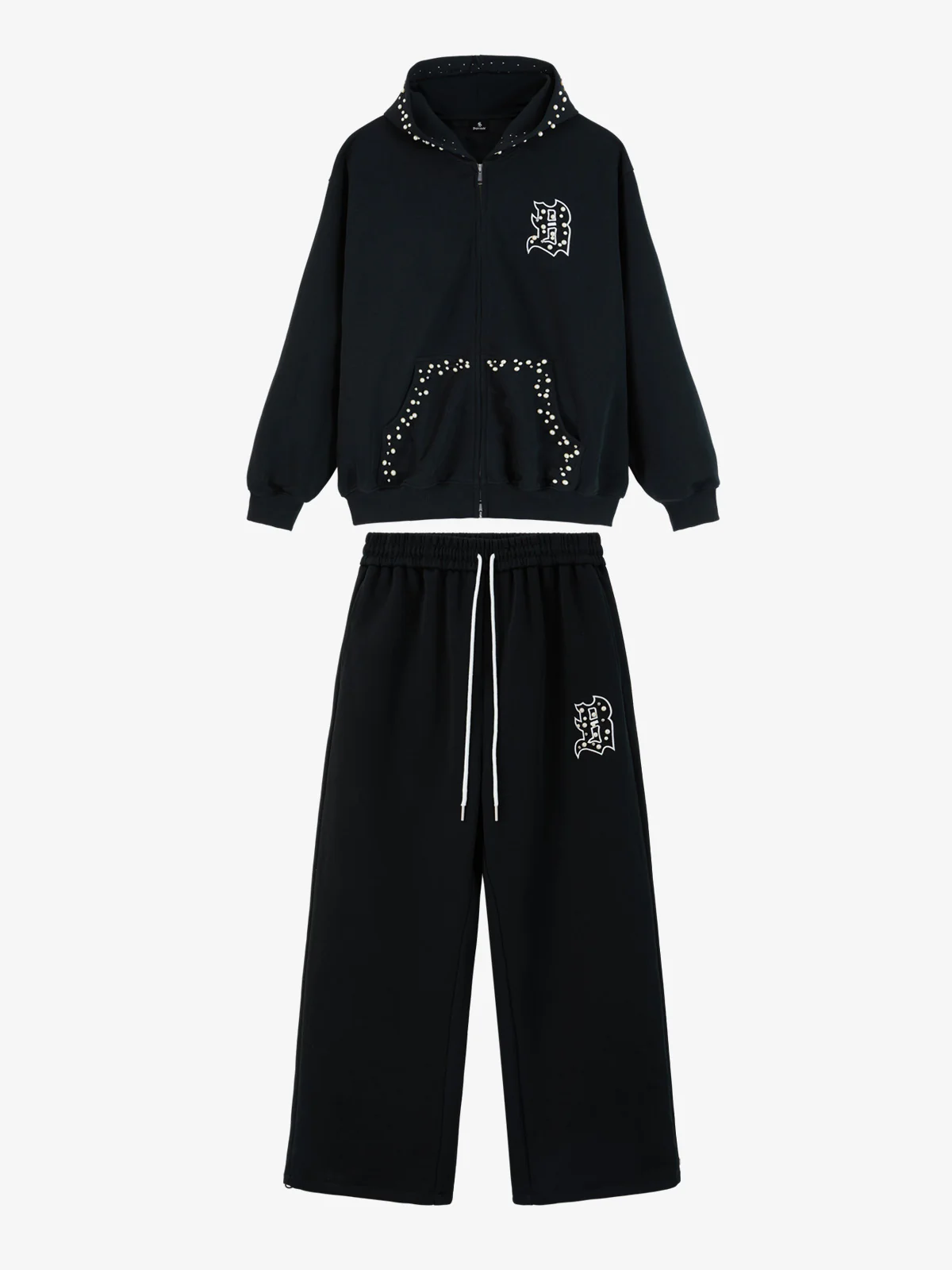 Supermade Pearl Embellished Zip Up Set - Image 3