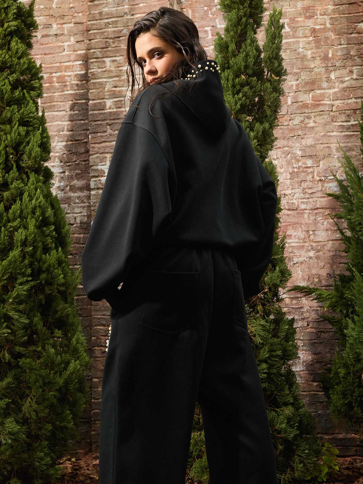 Supermade Pearl Embellished Zip Up Set - Image 8