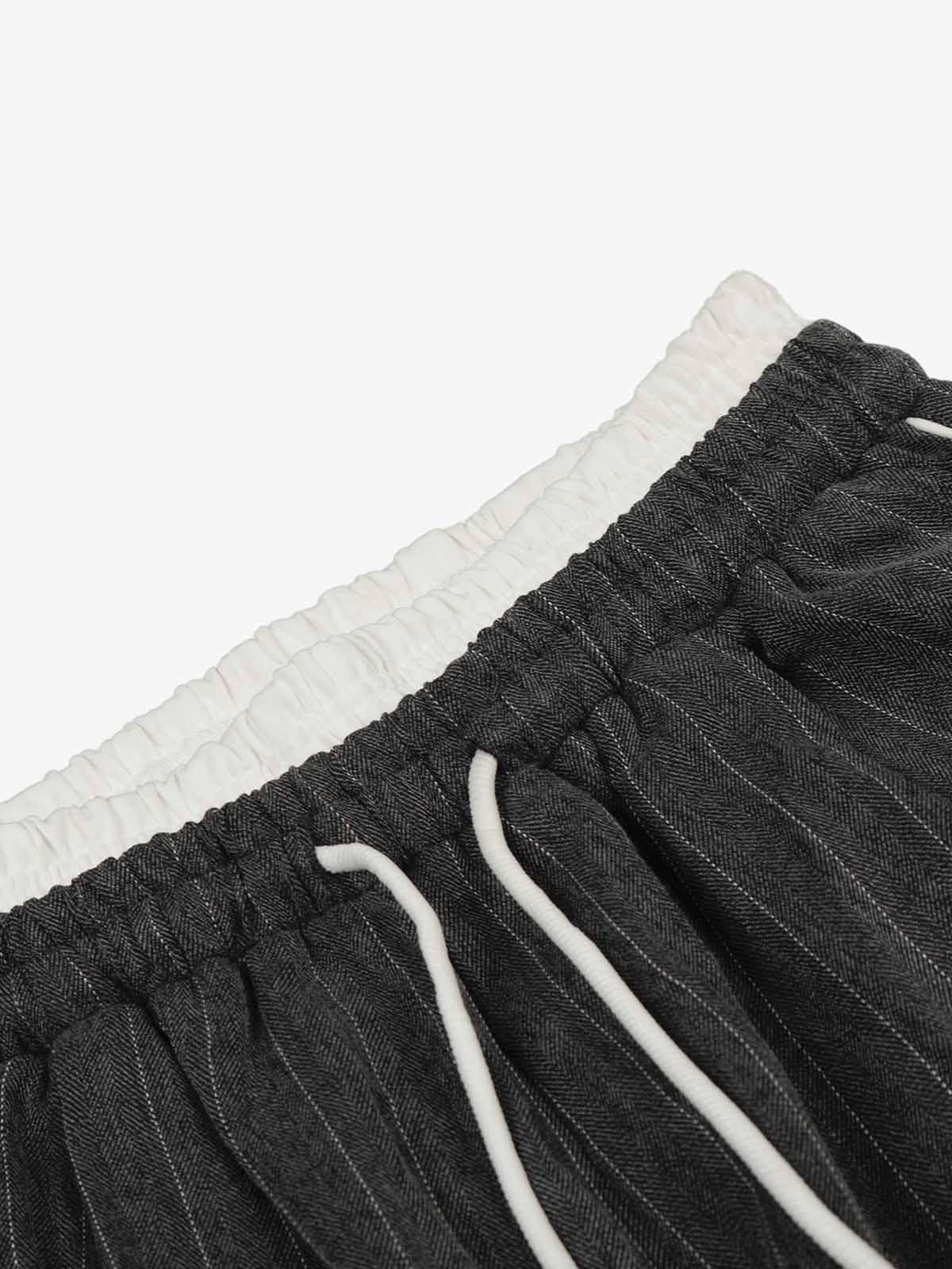 Pinstripe Elastic Waist Wide Leg Pants - Image 8