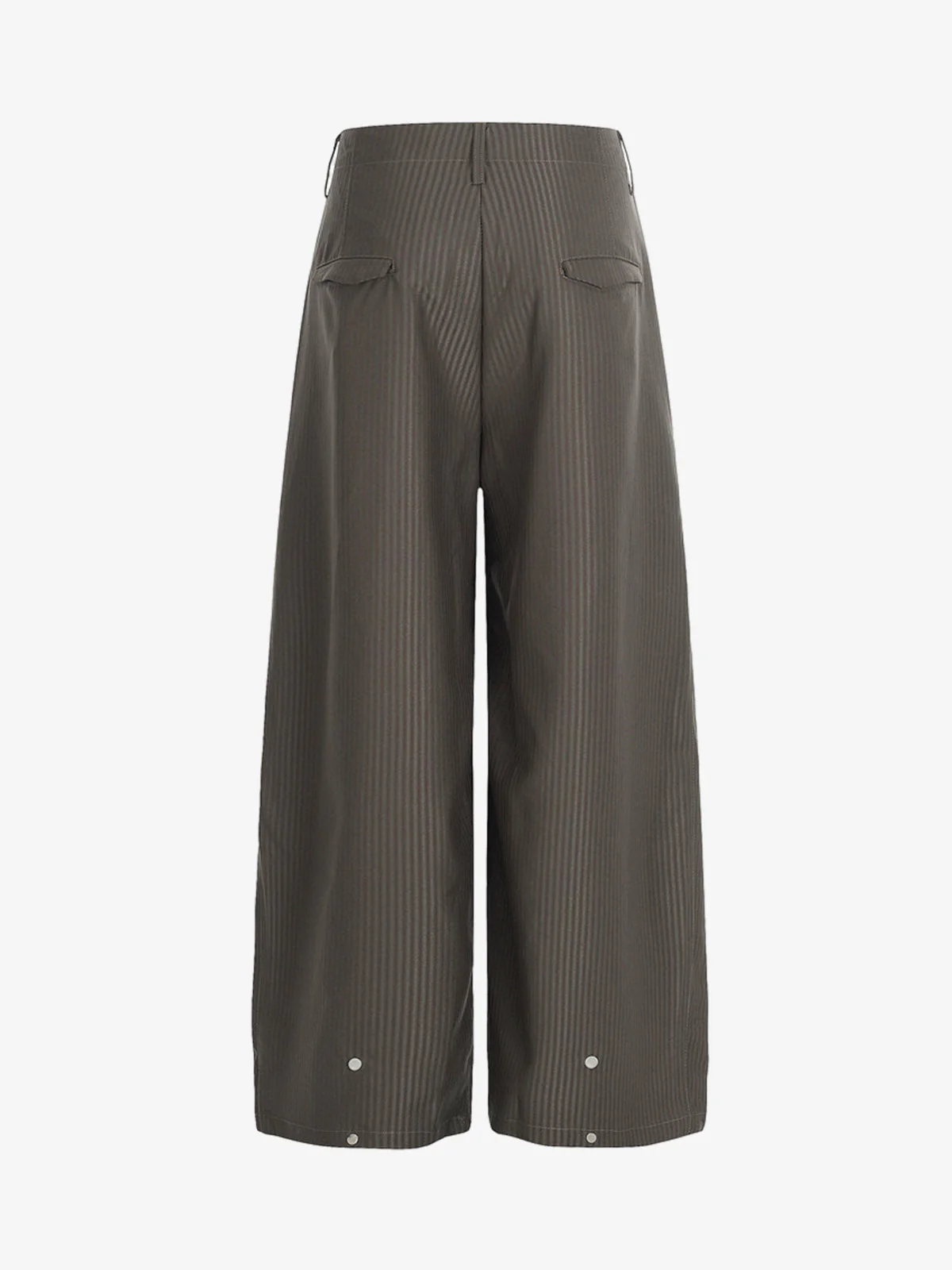 Pinstripe Pleated Wide Leg Trousers with Side Strap Detail - Image 2