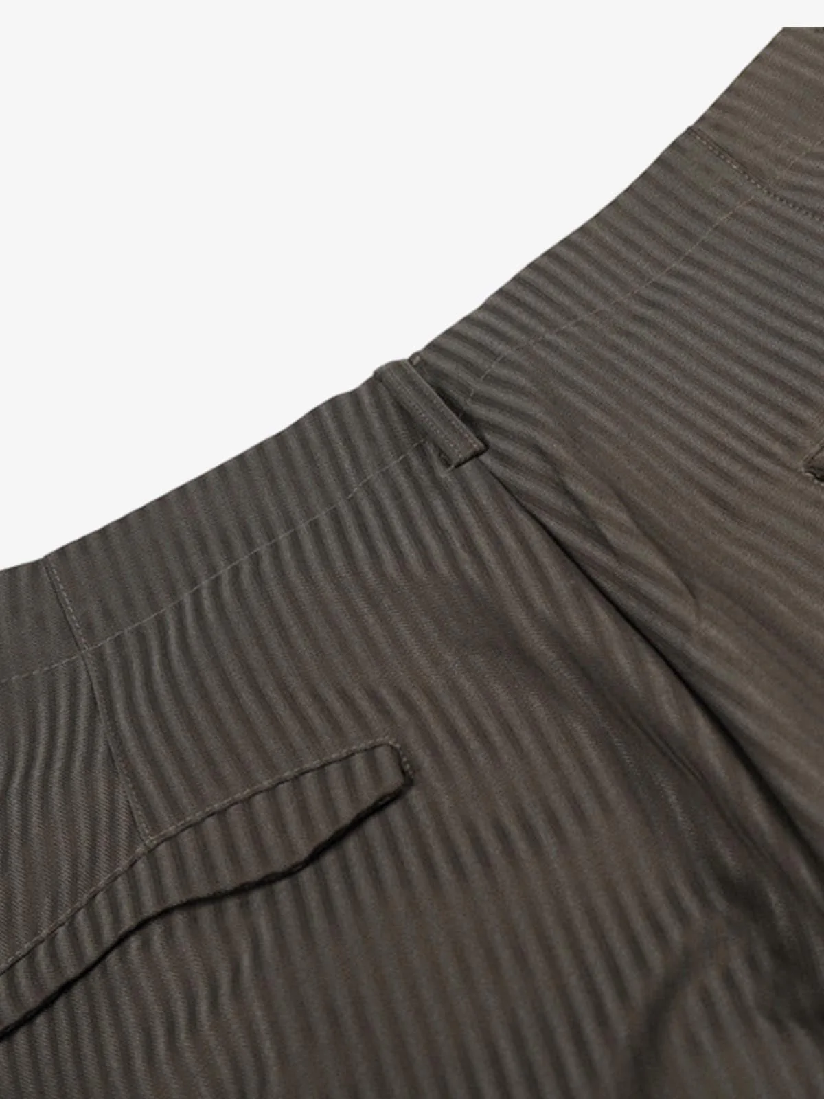 Pinstripe Pleated Wide Leg Trousers with Side Strap Detail - Image 5