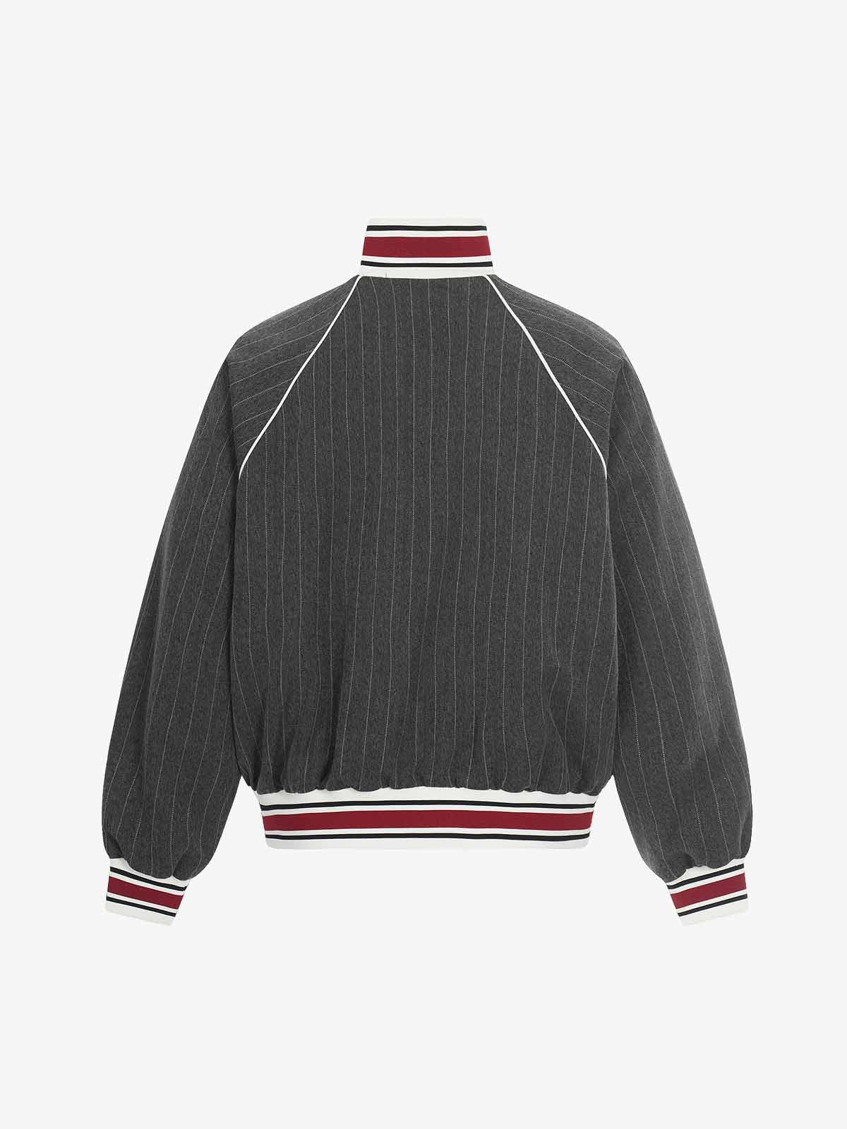 Pinstripe Vertical Embroidery Track Jacket - Image 7