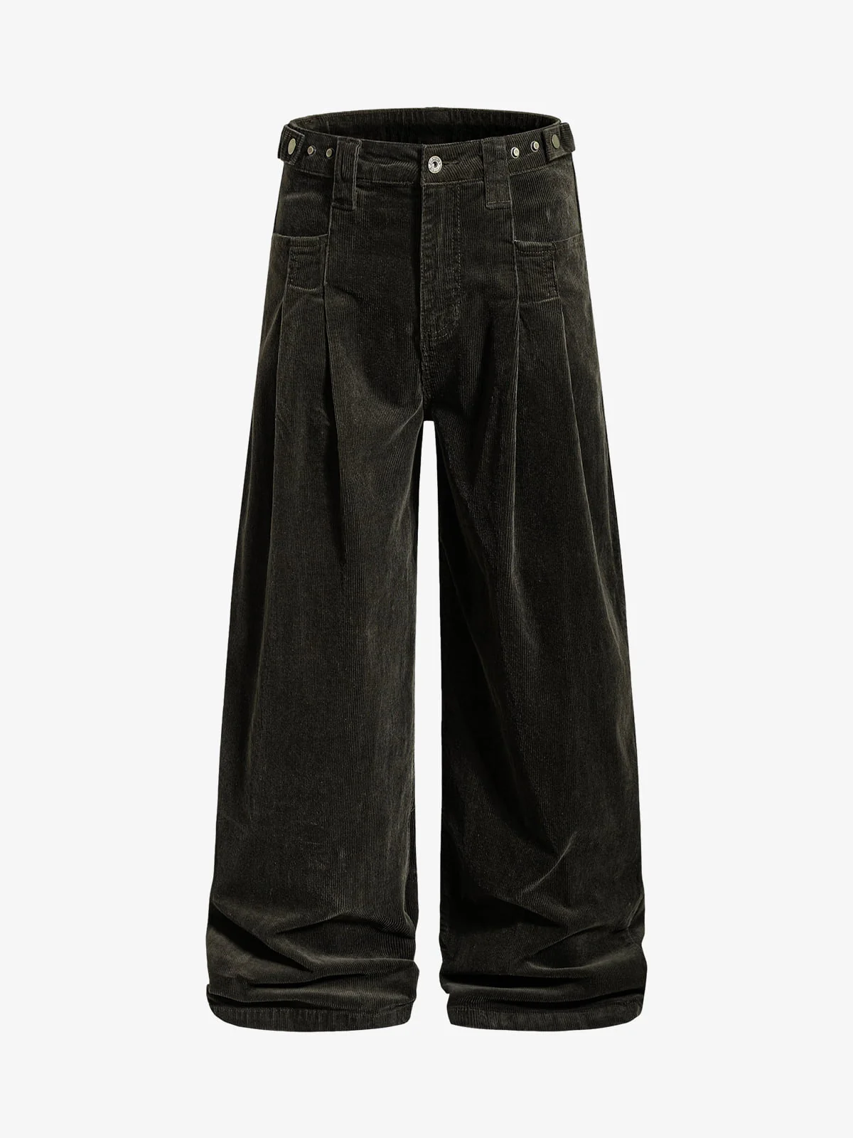 Pleated Corduroy Wide Leg Pants - Image 2