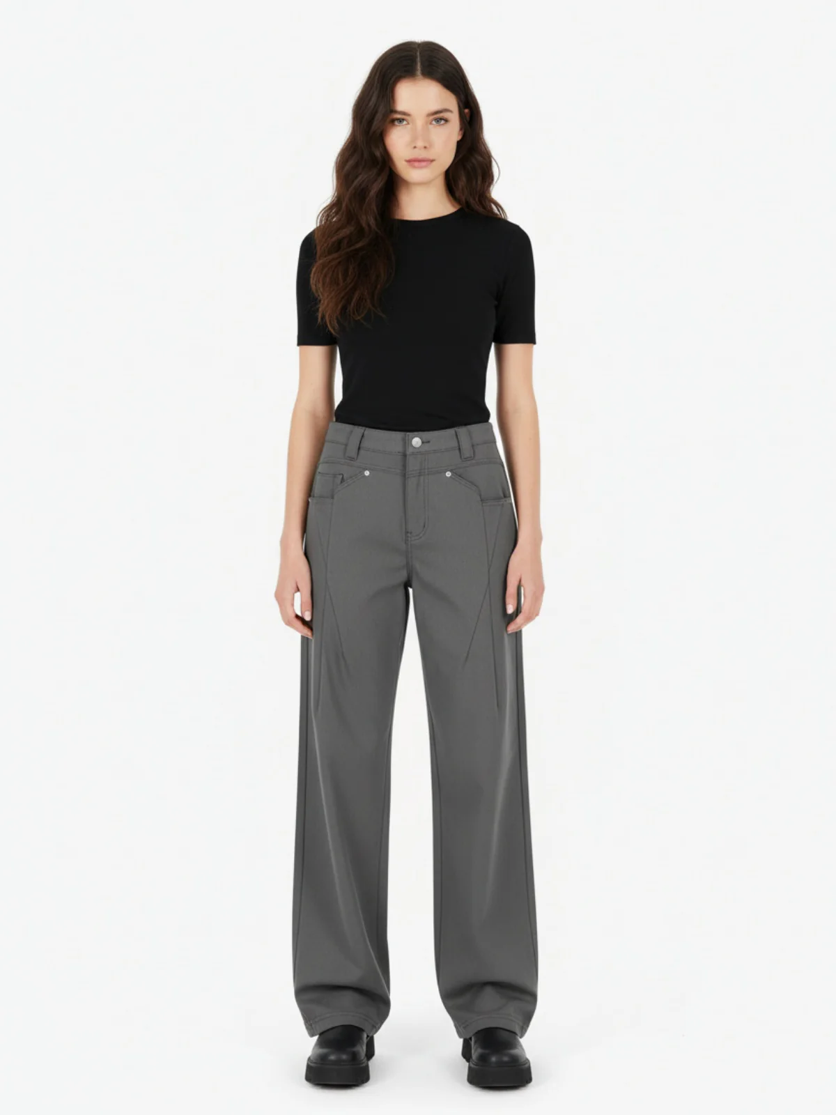 Pleated Deconstructed Tailored Pocket Casual Pants - Image 4