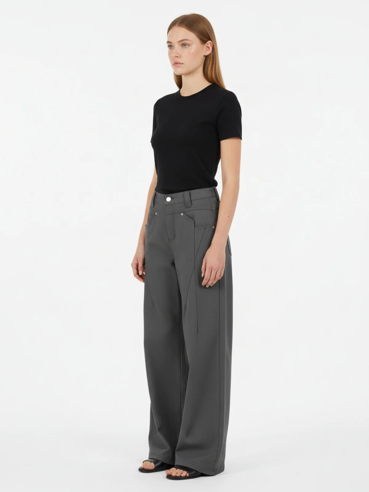 Pleated Deconstructed Tailored Pocket Casual Pants - Image 6